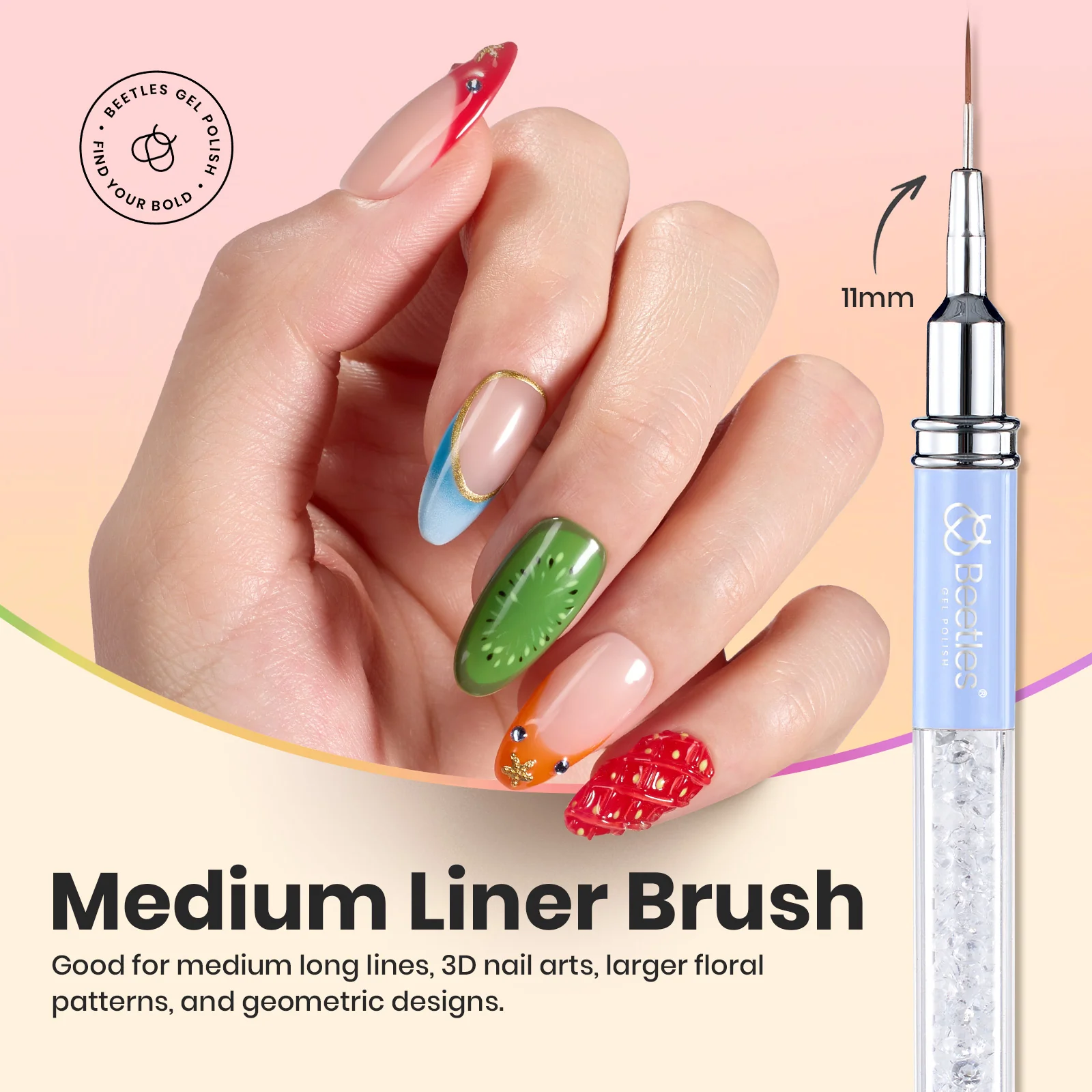 Beetles Pro 5 Pcs Upgraded Liner Brush Set - Image 4