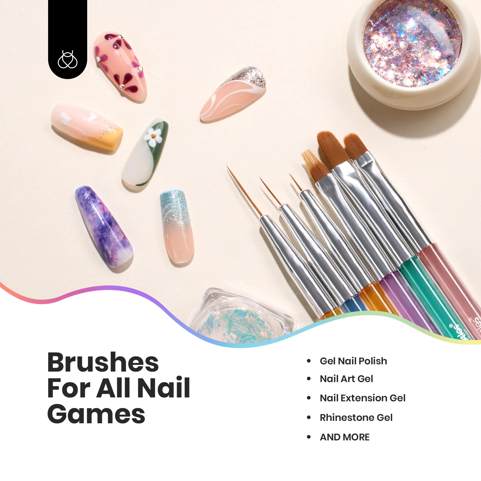 Beetles Pro 6 Pcs Double-Ended Nail Art Brush Set - Image 3
