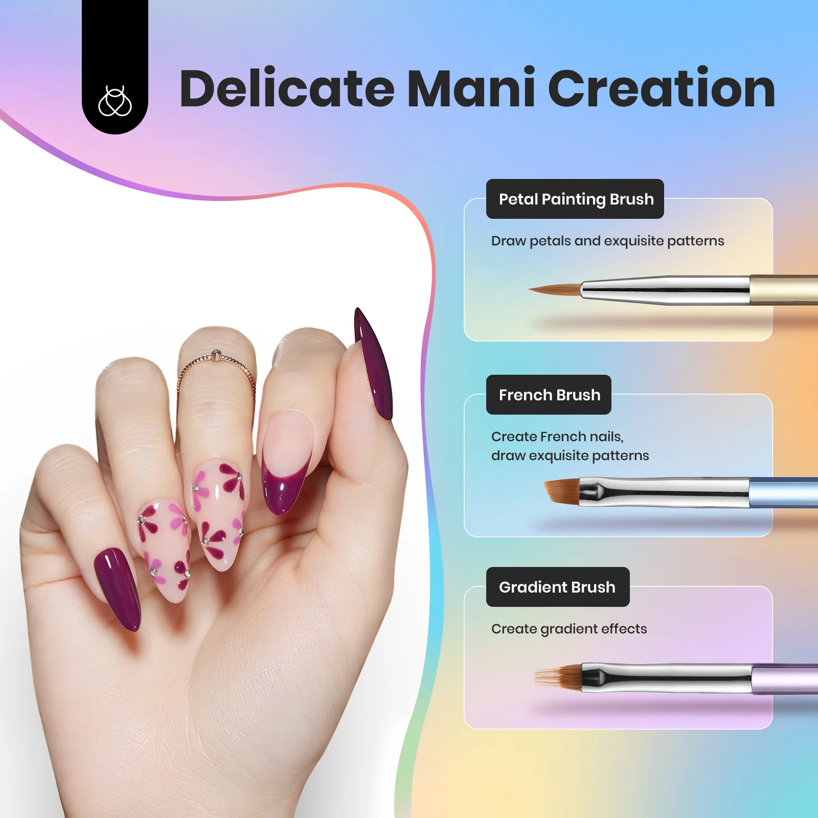 Beetles Pro 6 Pcs Double-Ended Nail Art Brush Set - Image 5