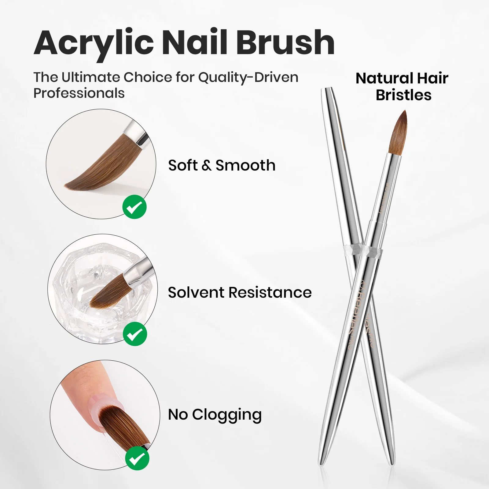 Beetles Pro Acrylic Nail Brush 21mm - Image 2