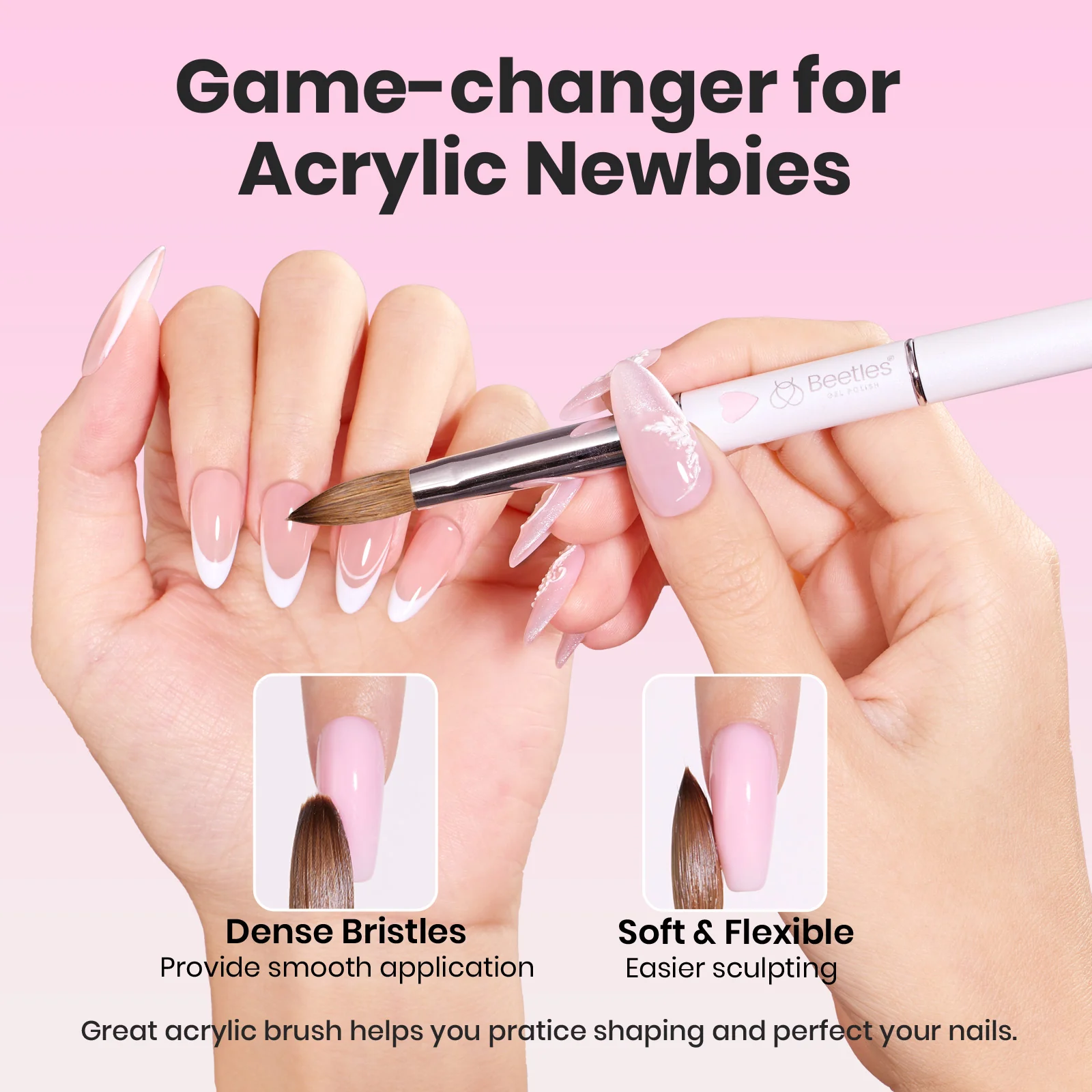 Beetles Pro Beginners Acrylic Nail Brush - Image 4