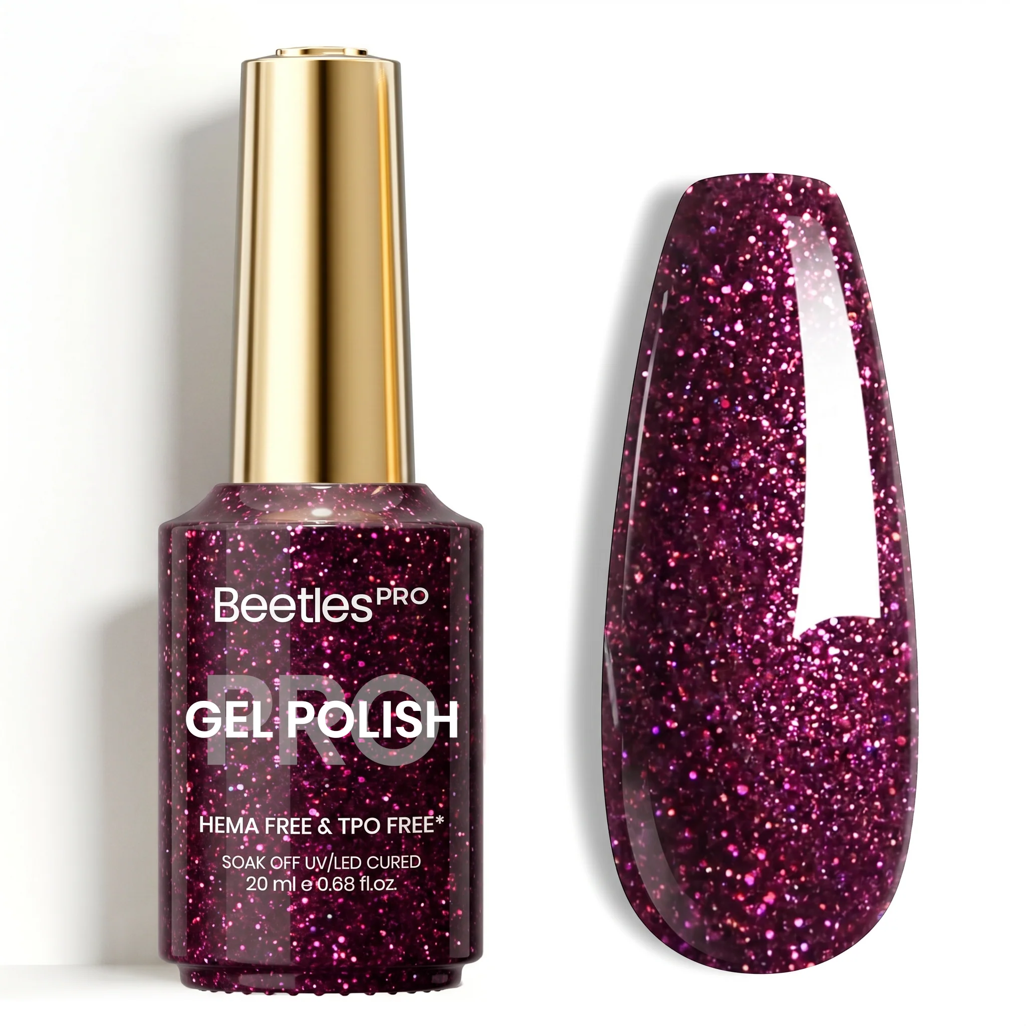 Beetles Pro Blood Moon HEMA Free TPO Free Gel Shimmer Nail Polish 20ml