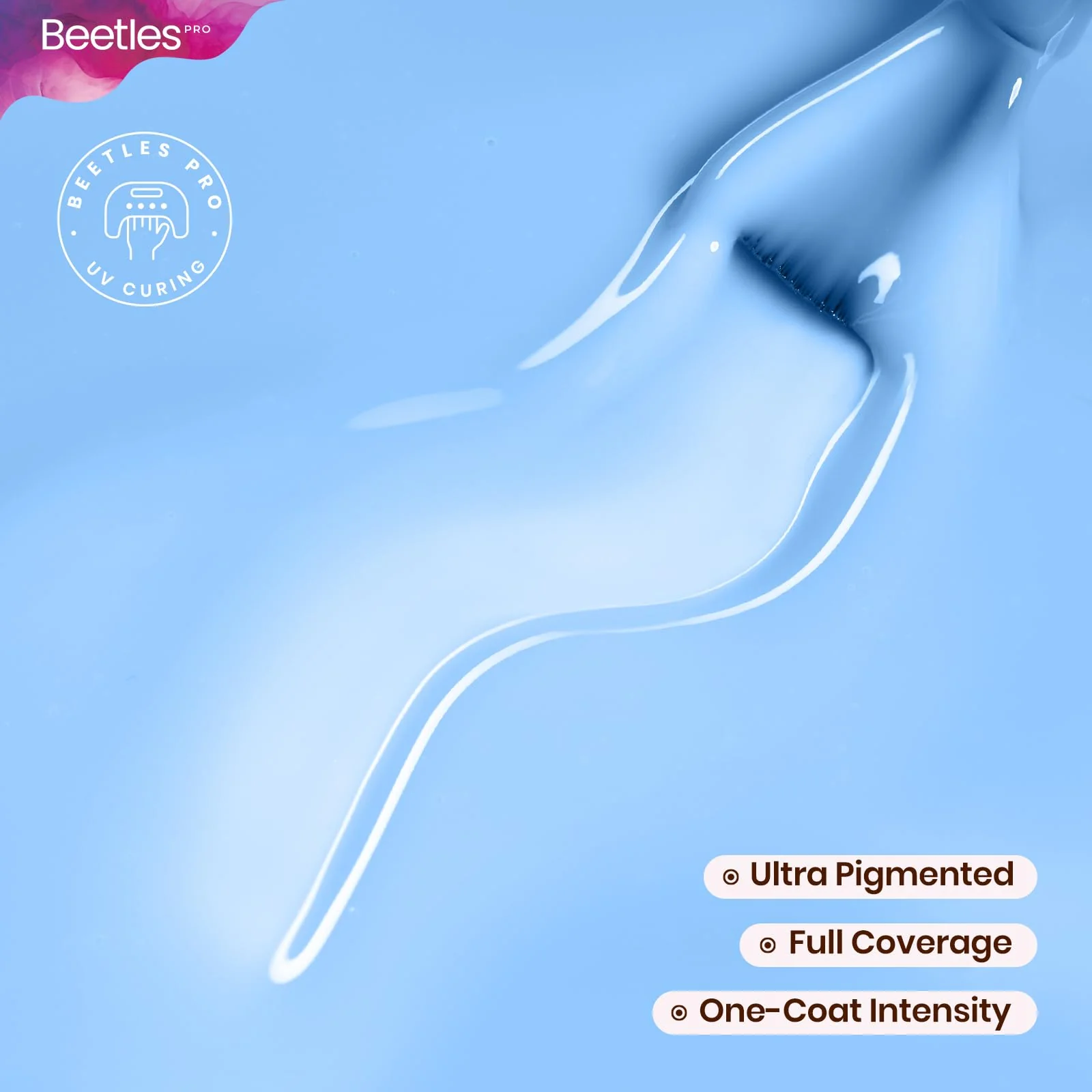 Beetles Pro Blue Gel Polish - Keep It Cool, Sky Blue Color Gel Polish, UV Nail Lamp Cure Needed Nail Arts Salon-Quality Shine Long Lasting - Image 3