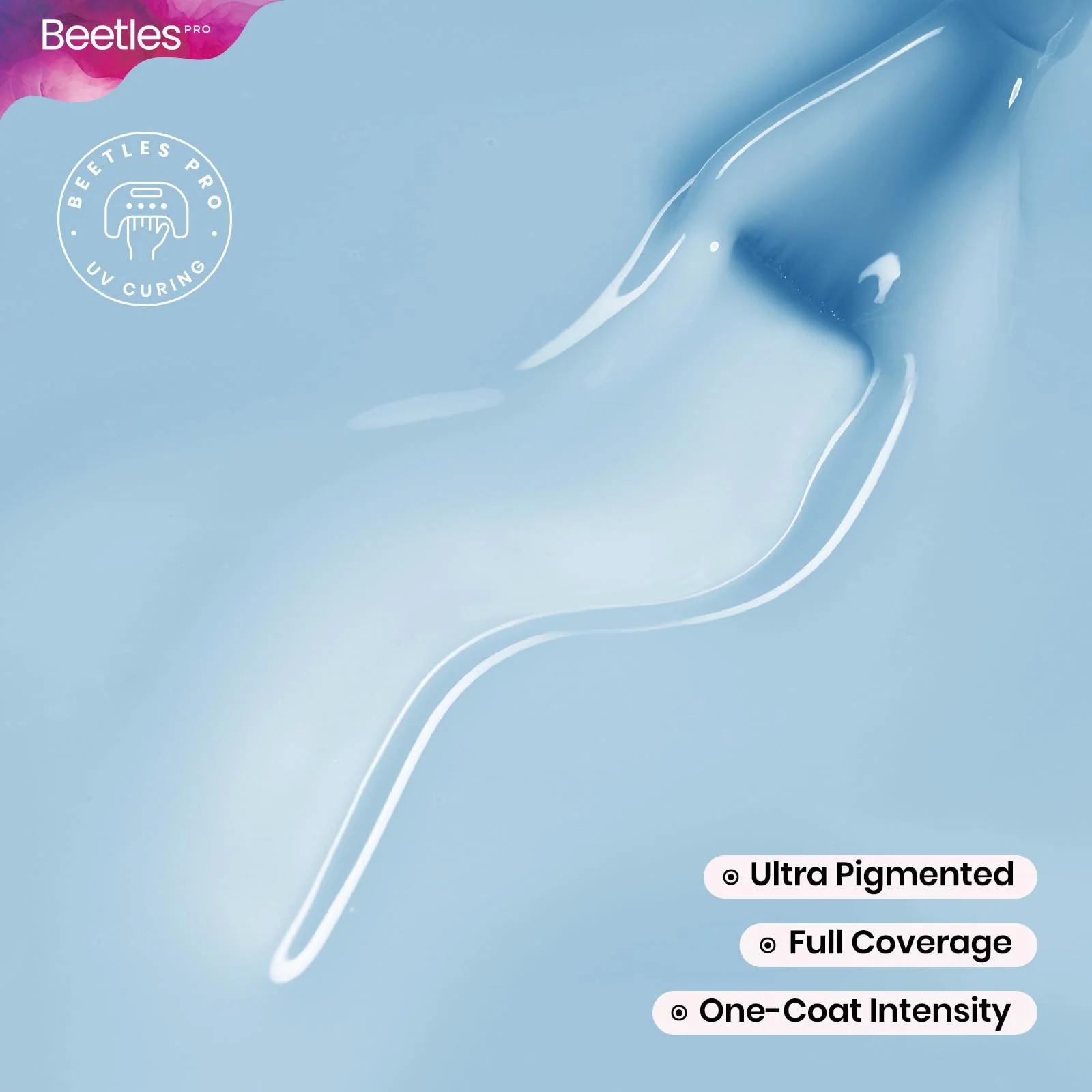 Beetles Pro Blue Gel Polish - Spring Nails Puppy Mood Pastel Light Blue Color 20ML Gel Polish - Image 3
