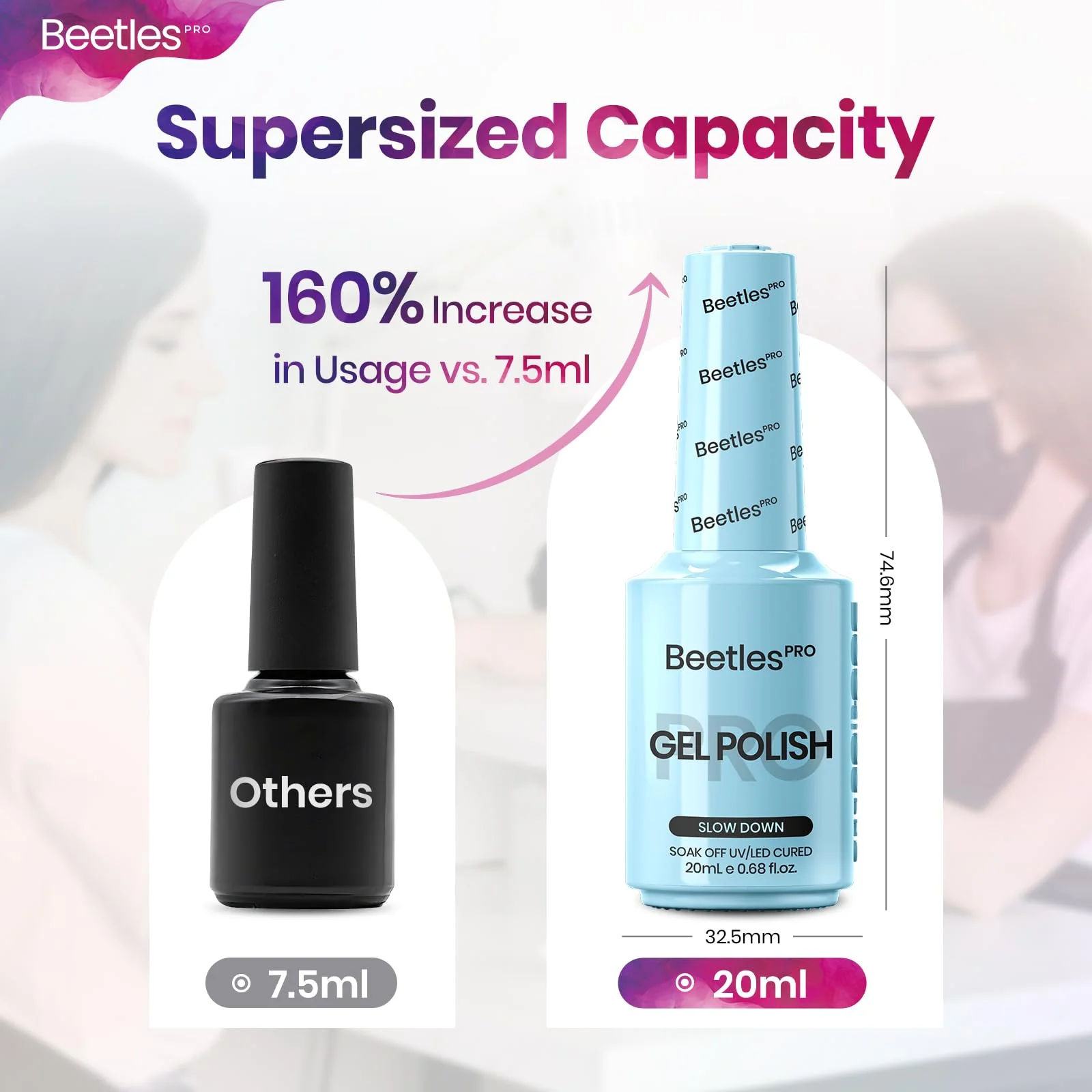 Beetles Pro Blue Gel Polish -Slow Down, Sky Baby Blue Color 20ML Gel Polish - Image 3