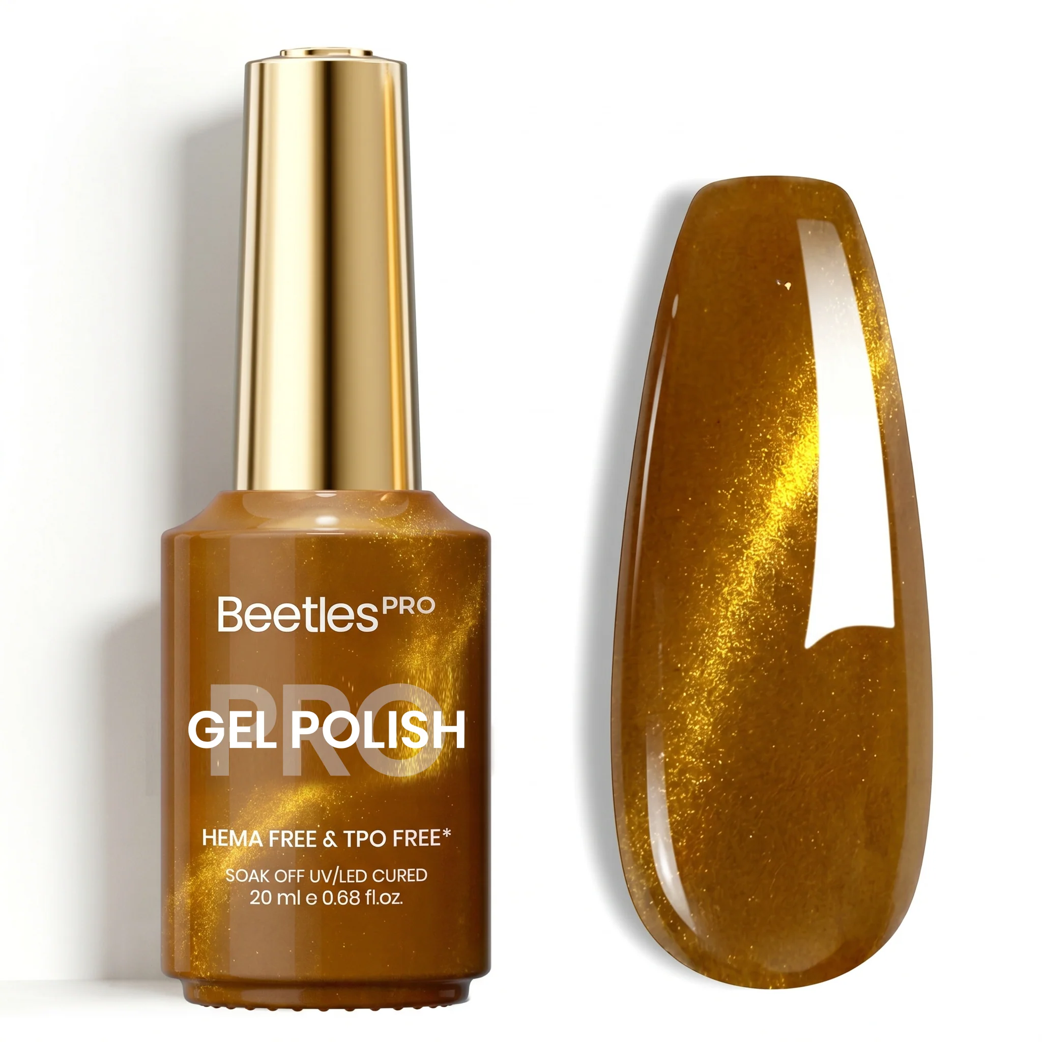 Beetles Pro Champagn Diamond HEMA Free TPO Free Cat Eye Gel Nail Polish 20ml