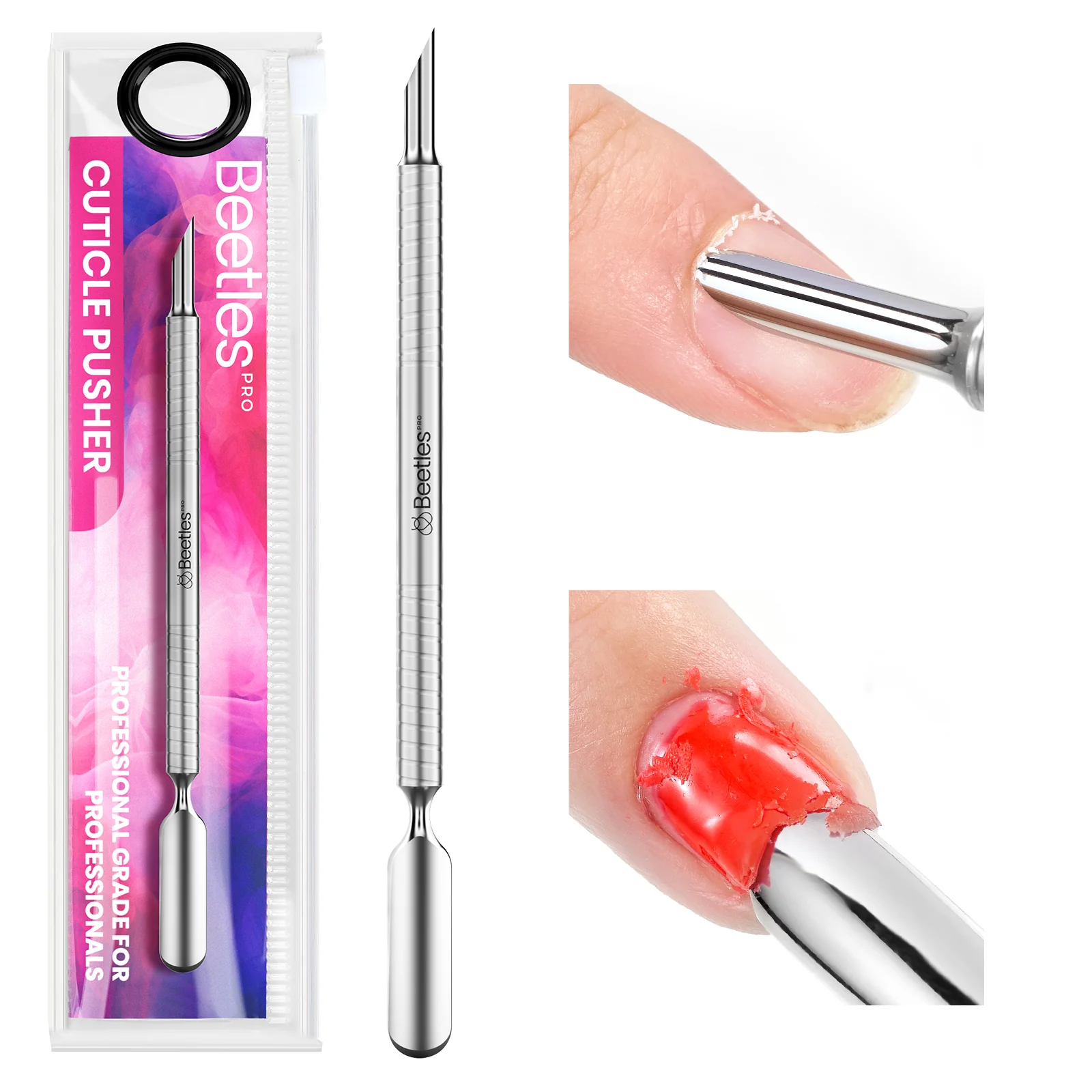 Beetles Pro Cuticle Trimmer Beveled Pusher (9mm) & Loop Pusher (23mm)