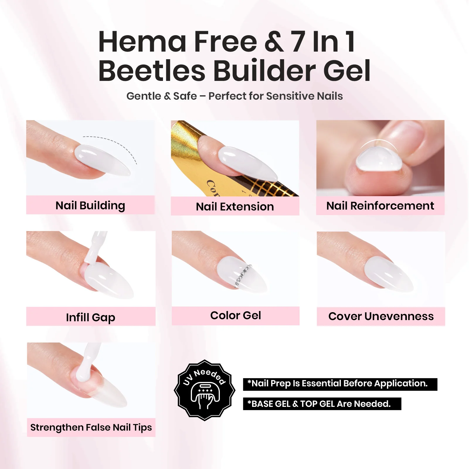 Beetles Pro HEMA Free TPO Free Milky White Builder Gel - Image 2