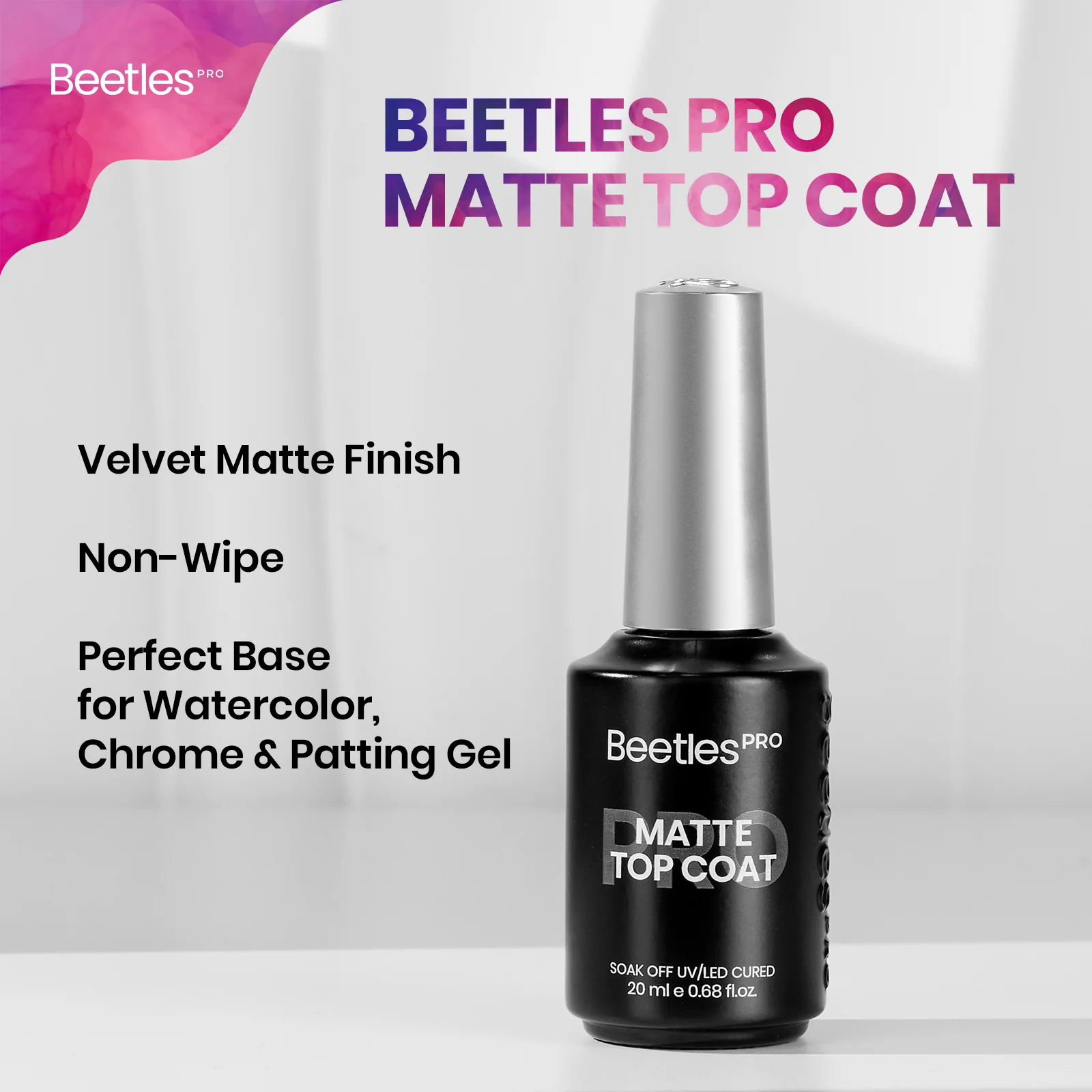 Beetles Pro Matte Top Coat HEMA Free TPO Free 20ml - Image 2