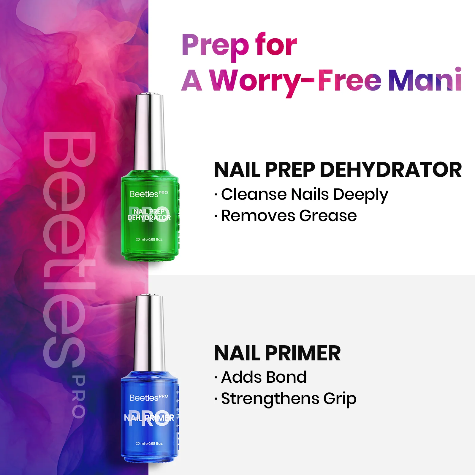 Beetles Pro Nail Dehydrator and Primer Set HEMA Free TPO Free 2Pcs 20ml - Image 4