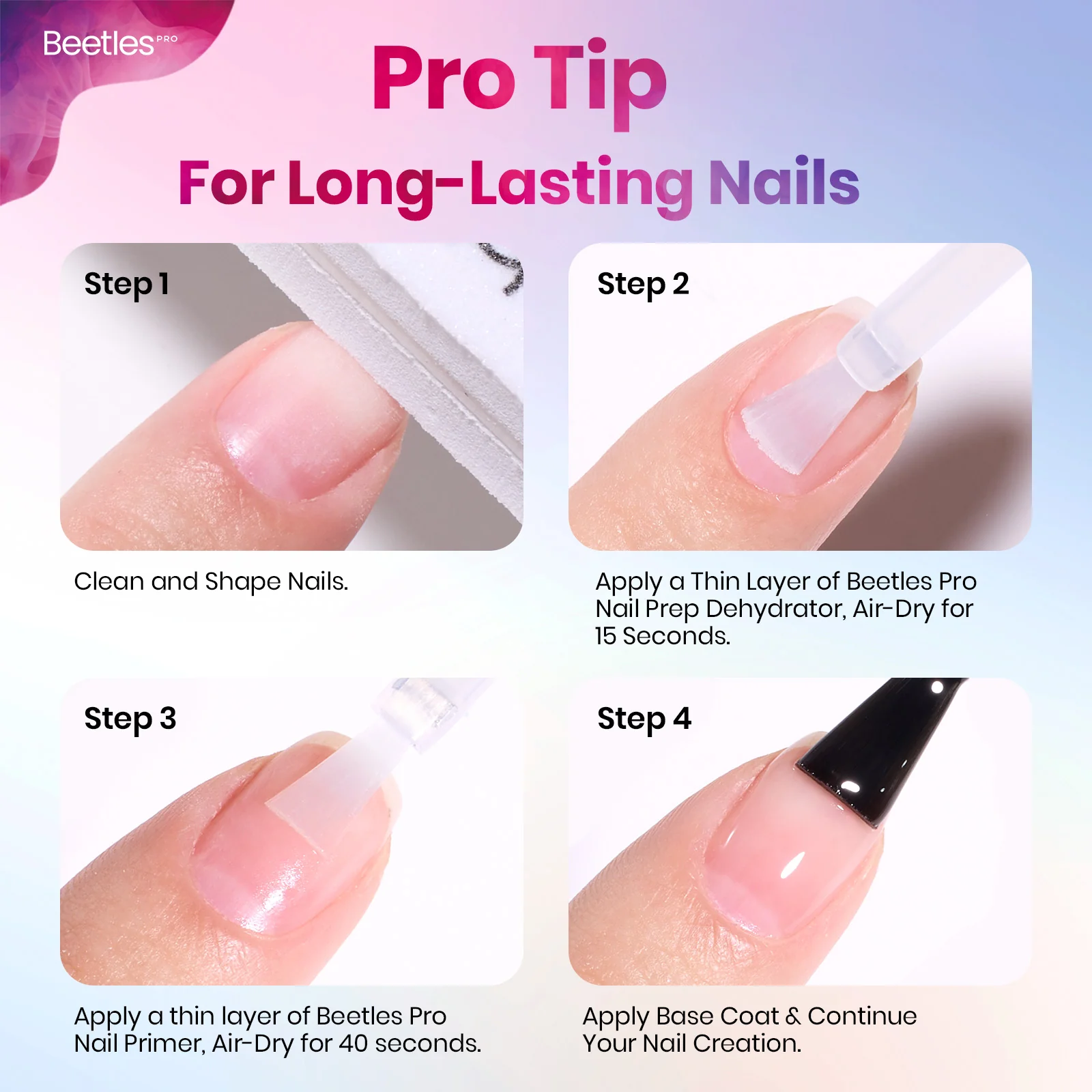 Beetles Pro Nail Dehydrator and Primer Set HEMA Free TPO Free 2Pcs 20ml - Image 8