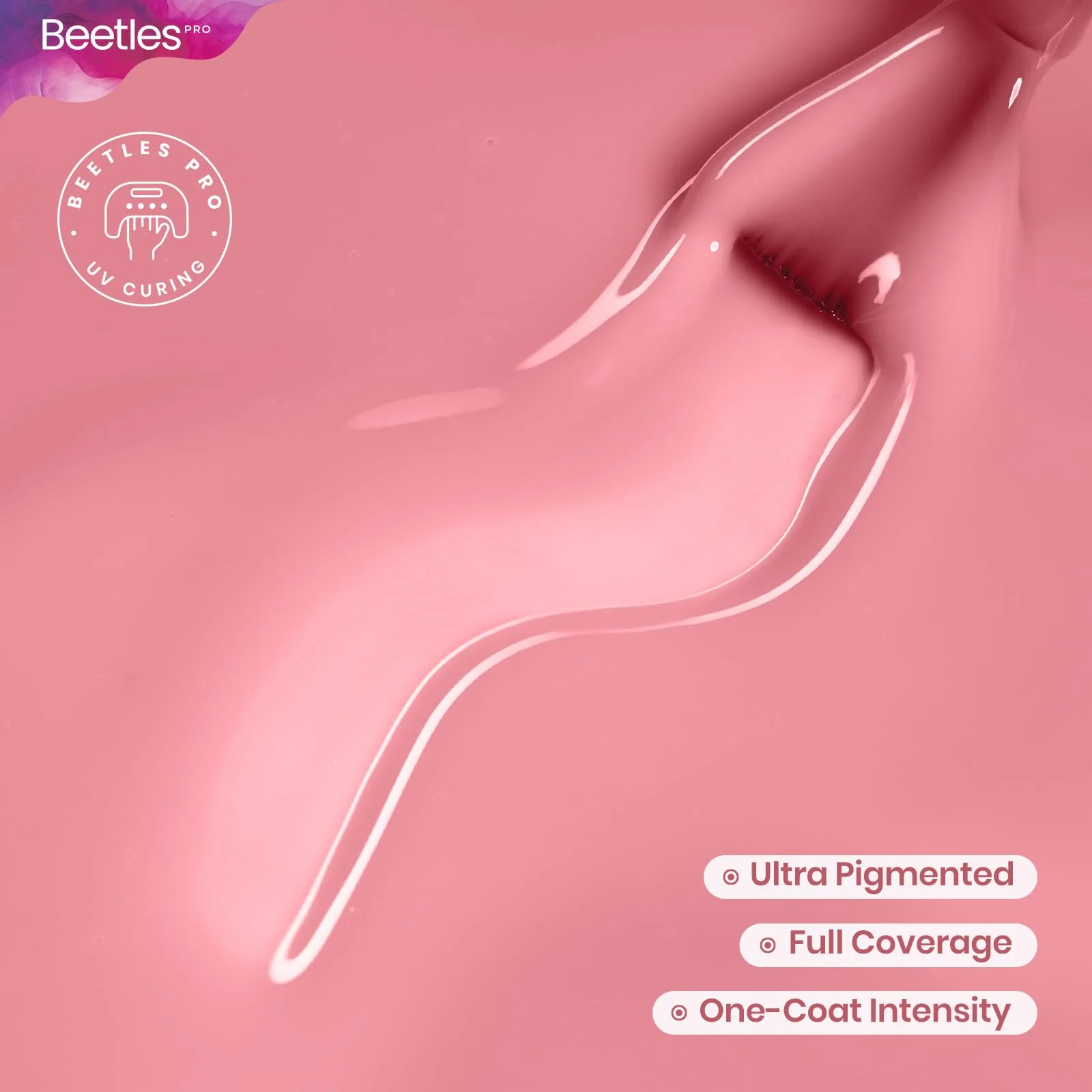 Beetles Pro Pink Gel Polish Nails Shake It Off - 1 Pcs 20ml Nude Pink Color Gel Polish - Image 3