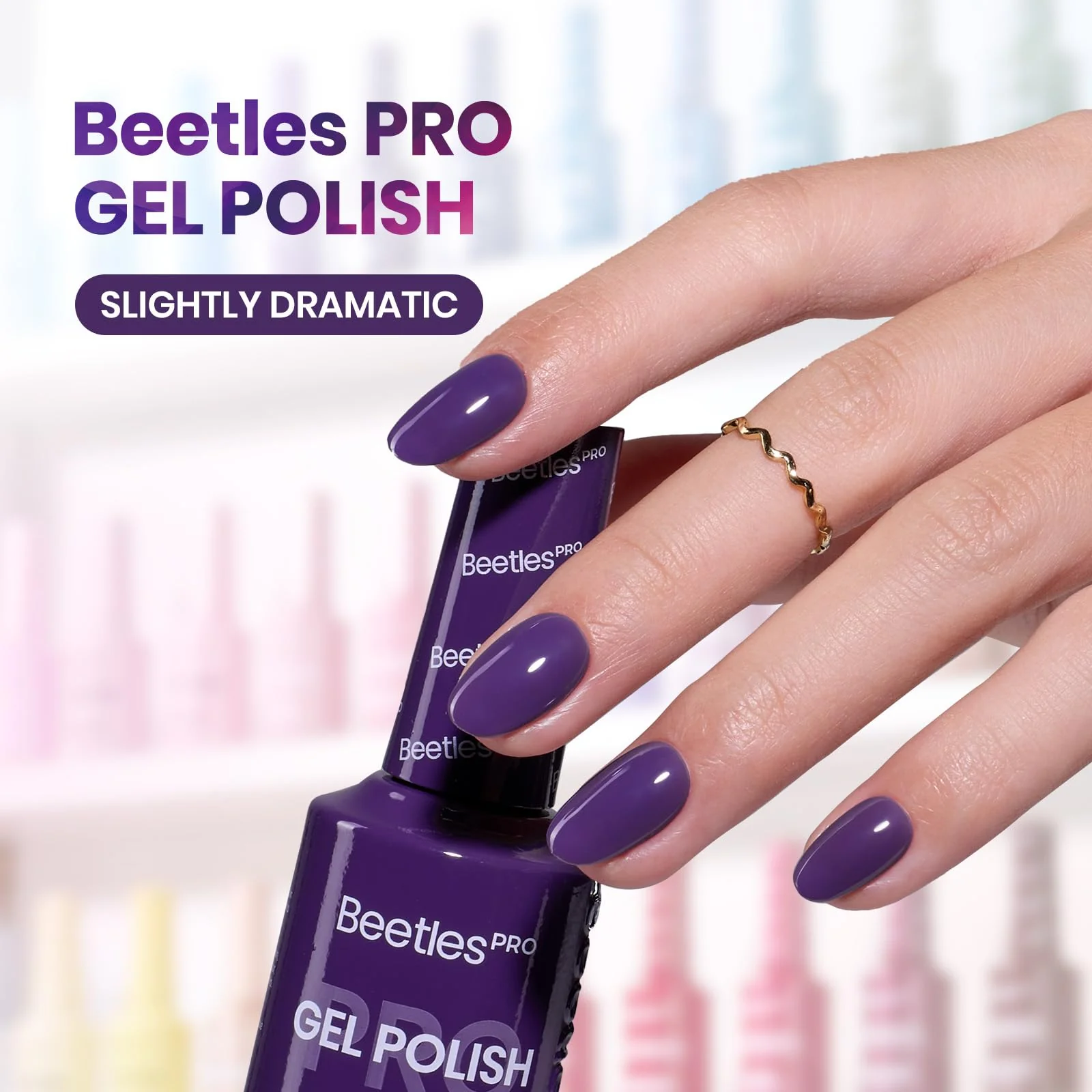 Beetles Pro Purple Gel Polish - Slightly Dramatic, Dark Purple Color 20ML Gel Polish - Image 2