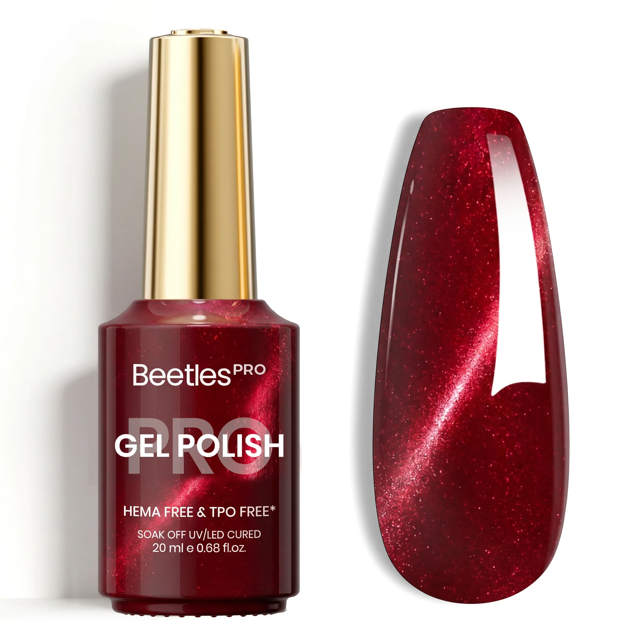 Beetles Pro Ruby Radiance HEMA Free TPO Free Cat Eye Gel Polish 20ml