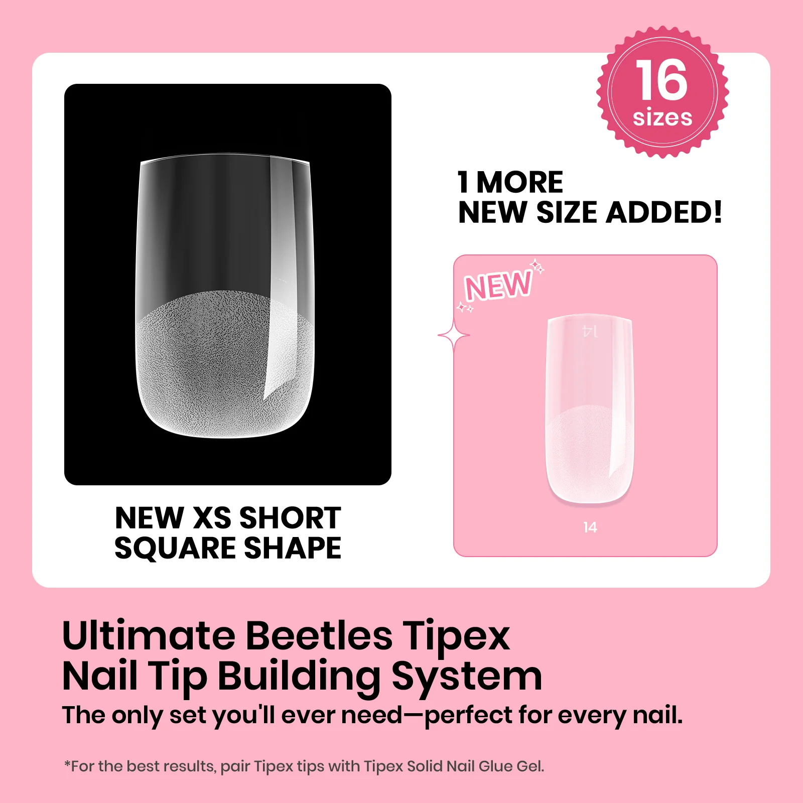 Beetles Pro Tipex Instant Apex Nail Tips 512pcs Short Square Thicker Strong Acrylic Tips for DIY Salon-look Extensions - Image 2