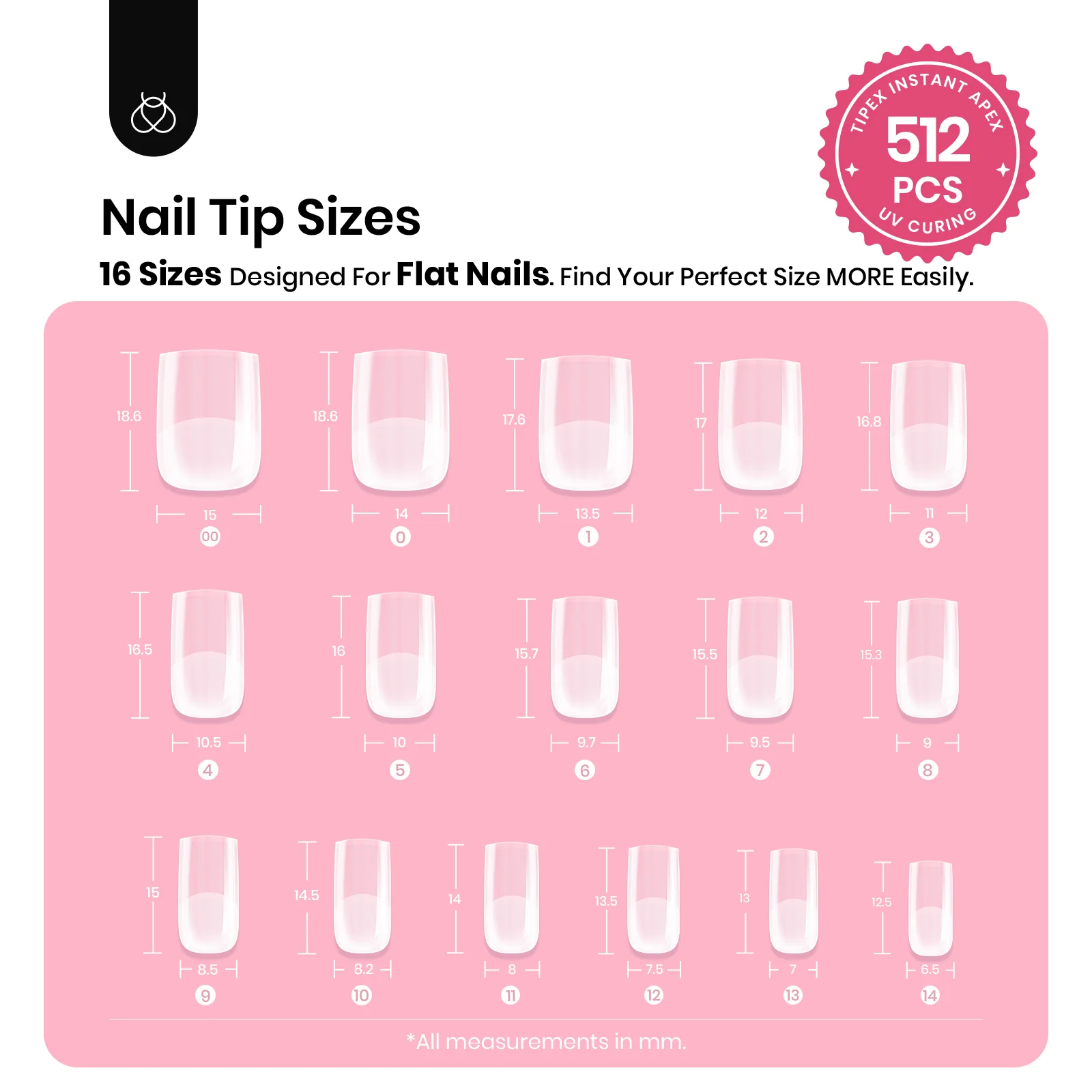 Beetles Pro Tipex Instant Apex Nail Tips 512pcs Short Square Thicker Strong Acrylic Tips for DIY Salon-look Extensions - Image 6