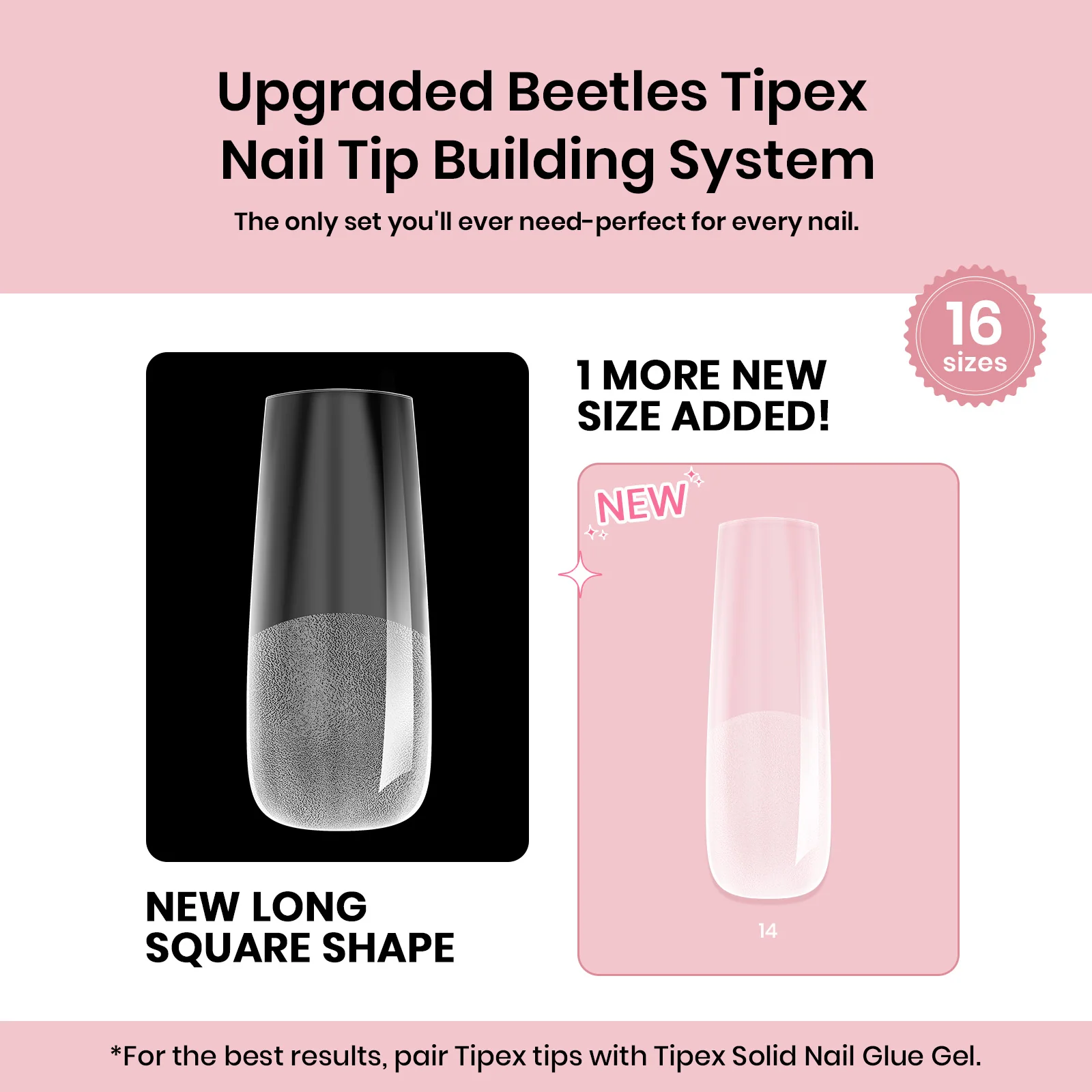 Beetles Pro Tipex Instant Apex Nail Tips, Long Square 512pcs, Thicker Strong Acrylic Tips for DIY Salon-look Extensions - Image 2