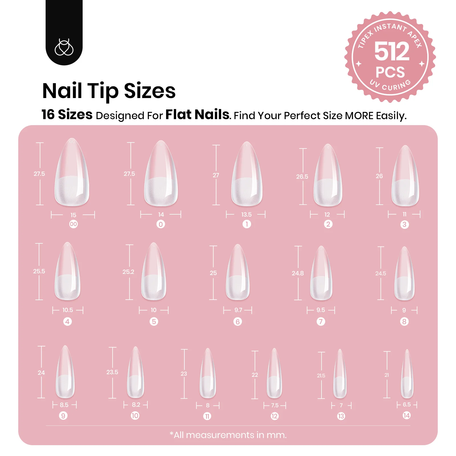 Beetles Pro Tipex Instant Apex Nail Tips, Medium Stiletto 512pcs, Thicker Strong Acrylic Tips for DIY Salon-look Extensions - Image 6