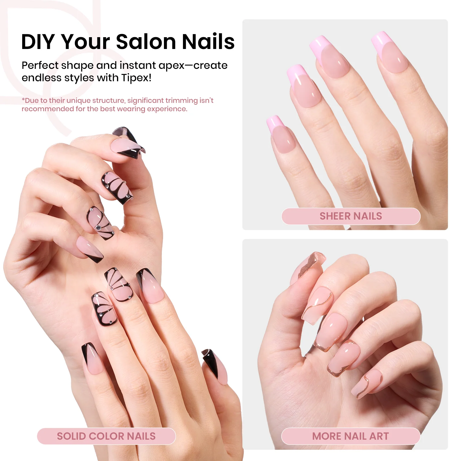 Beetles Pro Tipex Instant Apex Nail Tips, Short Coffin 512pcs, Thicker Strong Acrylic Tips for DIY Salon-look Extensions - Image 5