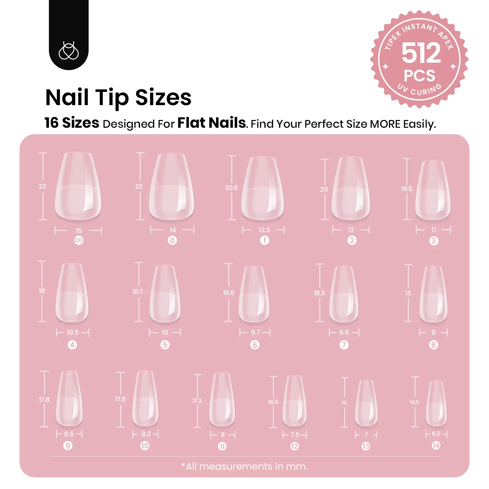 Beetles Pro Tipex Instant Apex Nail Tips, Short Coffin 512pcs, Thicker Strong Acrylic Tips for DIY Salon-look Extensions - Image 6