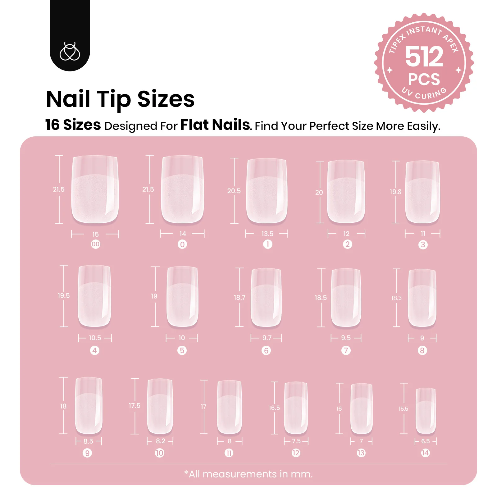 Beetles Pro Tipex Instant Apex Nail Tips, Short Square 512pcs, Thicker Strong Acrylic Tips for DIY Salon-look Extensions - Image 6