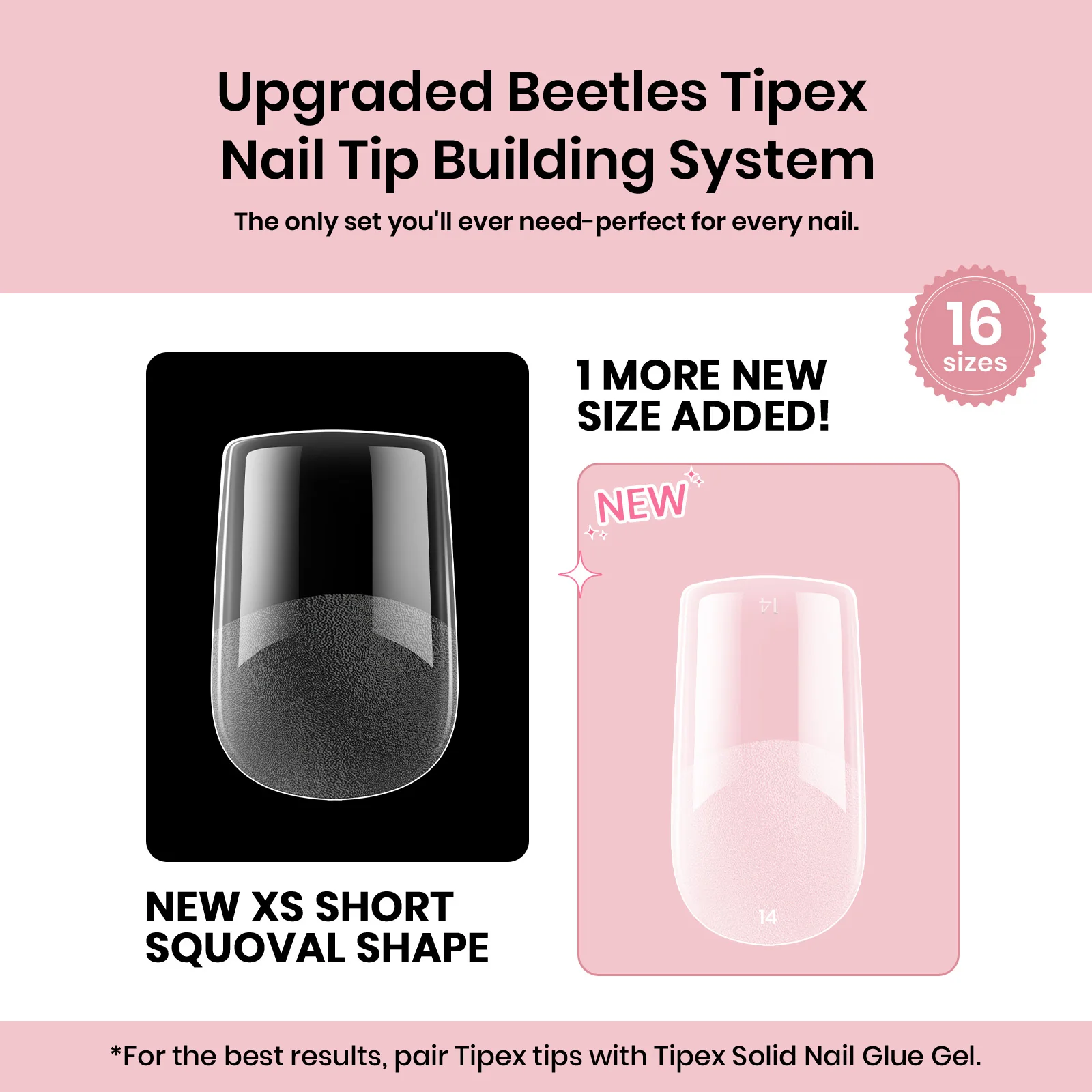 Beetles Pro Tipex Instant Apex Nail Tips, XS Square 512pcs, Thicker Strong Acrylic Tips for DIY Salon-look Extensions - Image 2