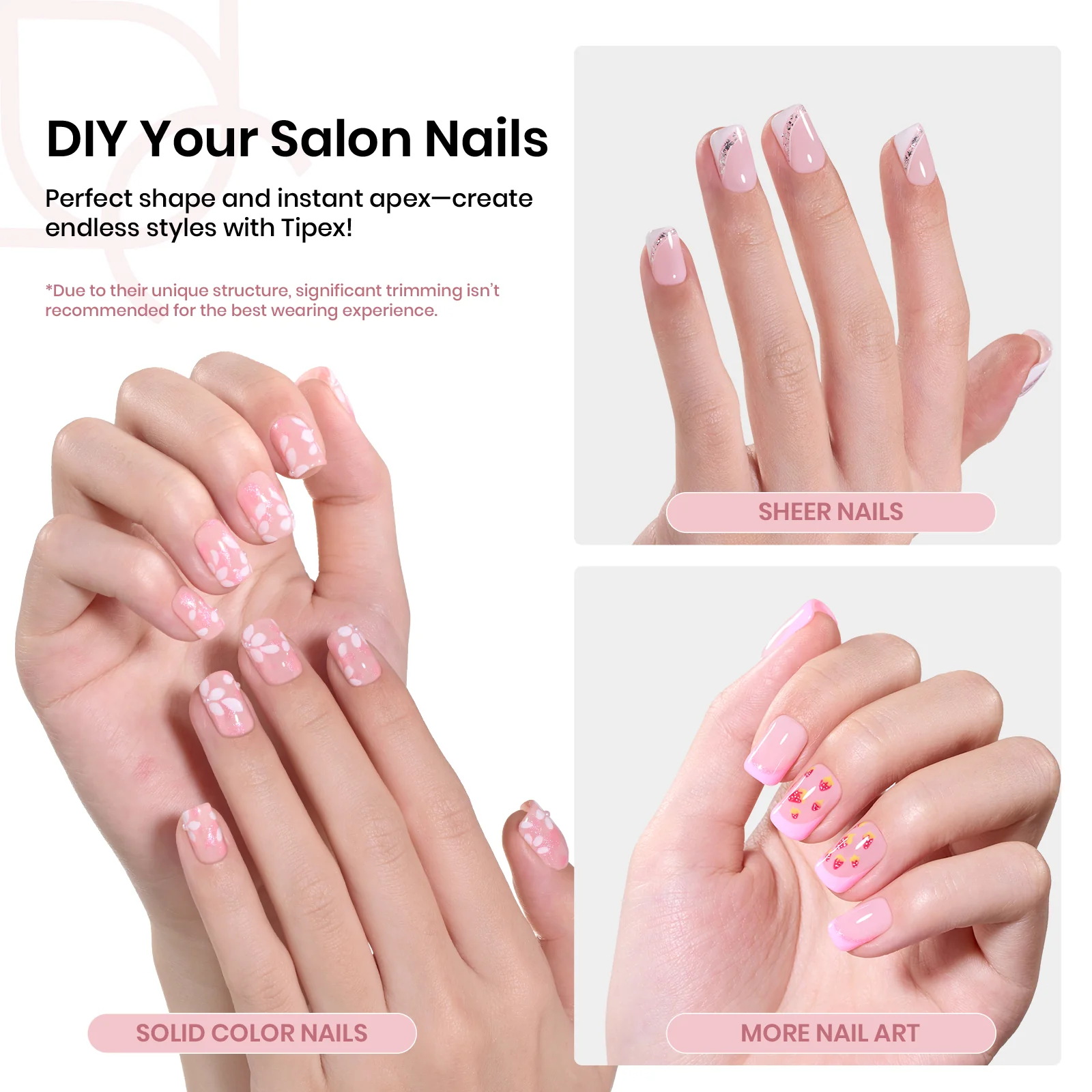 Beetles Pro Tipex Instant Apex Nail Tips, XS Square 512pcs, Thicker Strong Acrylic Tips for DIY Salon-look Extensions - Image 5