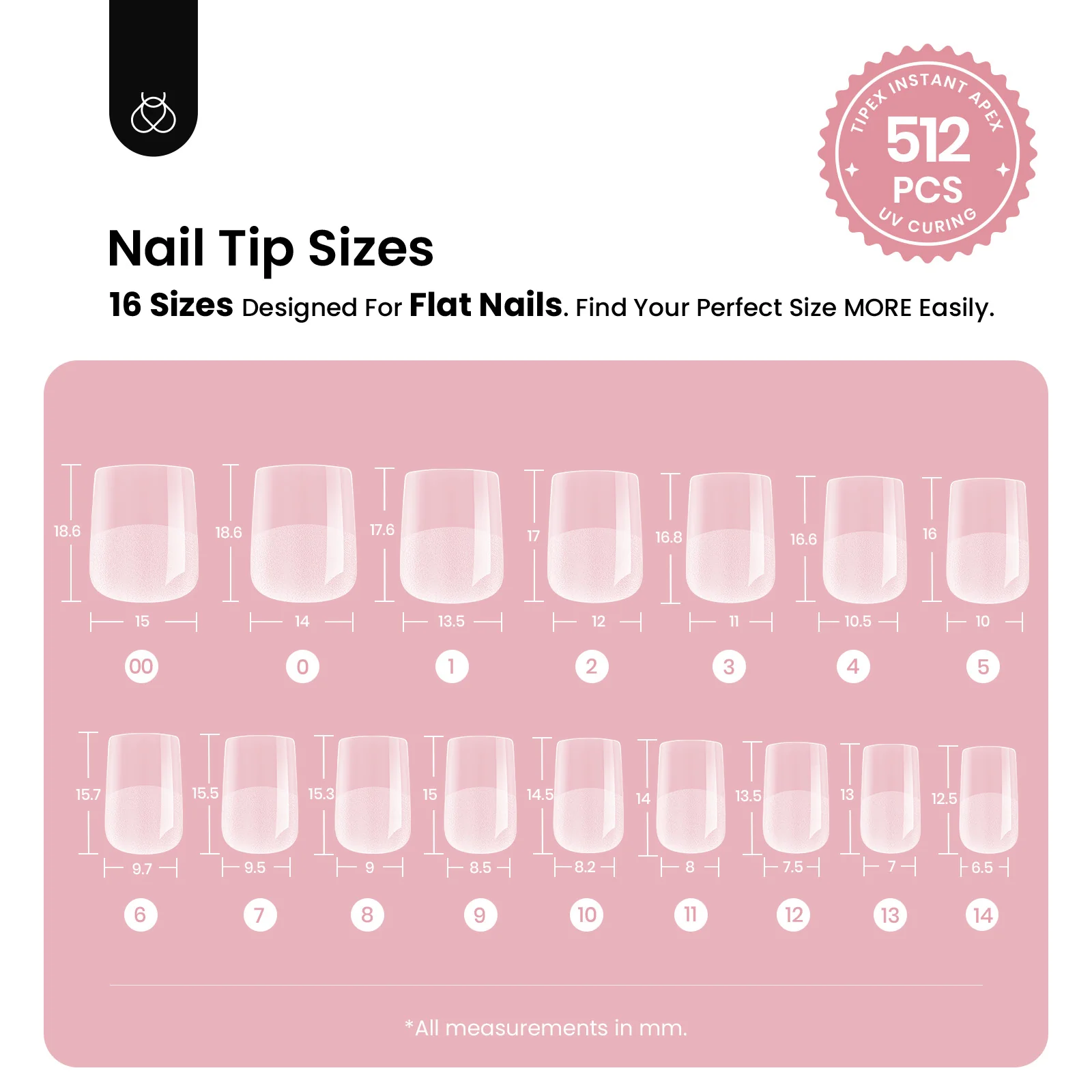 Beetles Pro Tipex Instant Apex Nail Tips, XS Square 512pcs, Thicker Strong Acrylic Tips for DIY Salon-look Extensions - Image 6