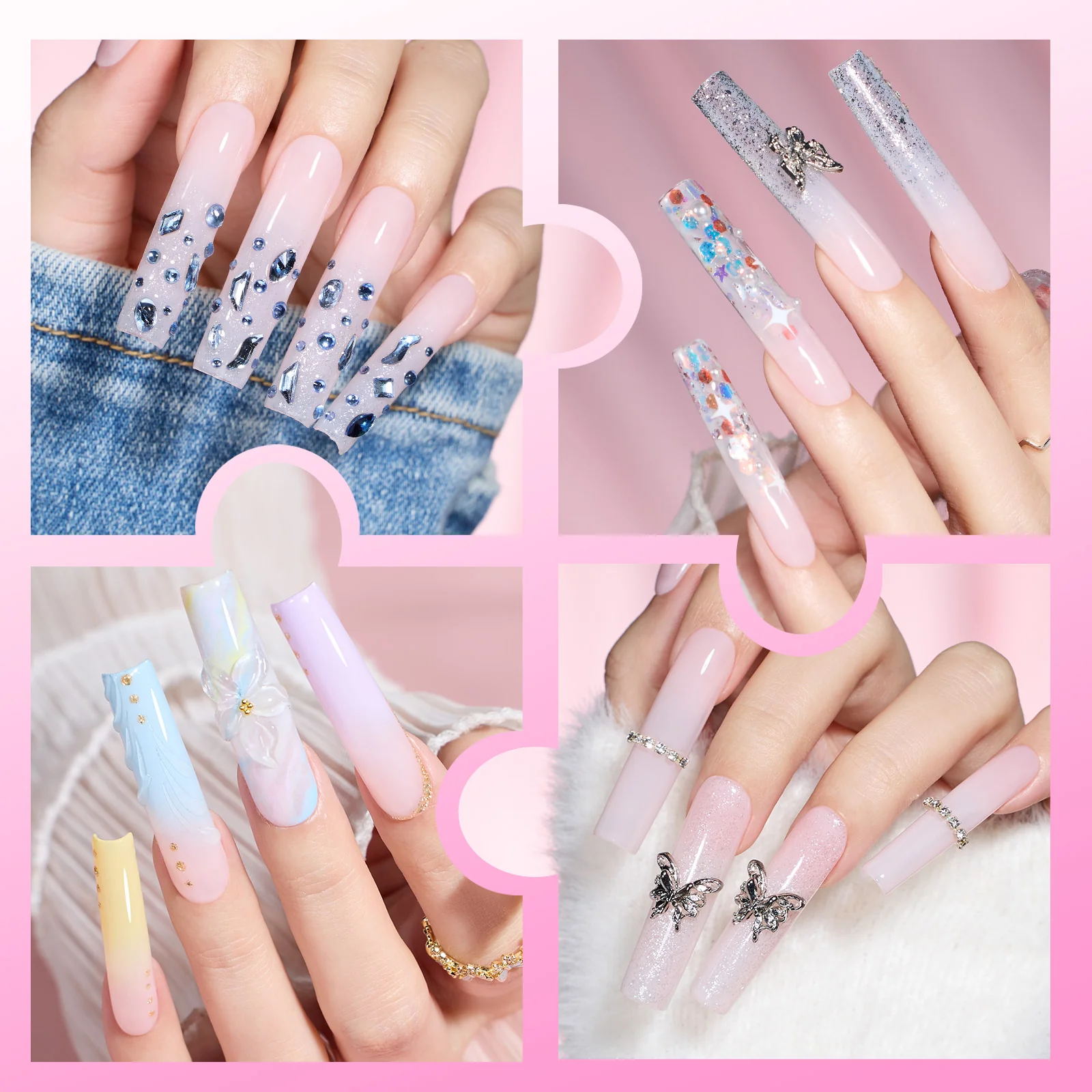 Beetles Pro Tipex Instant Apex Nail Tips, XXL Square 512pcs 16 Sizes for DIY Salon-look Extensions - Image 2