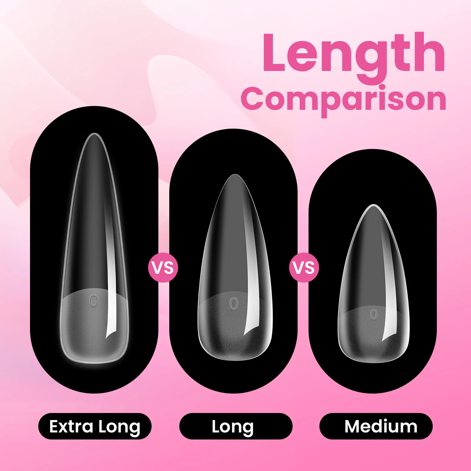 Beetles Pro Tipex Instant Apex Nail Tips, XXL Stiletto, 512pcs 16 Sizes for DIY Salon-look Extensions - Image 3