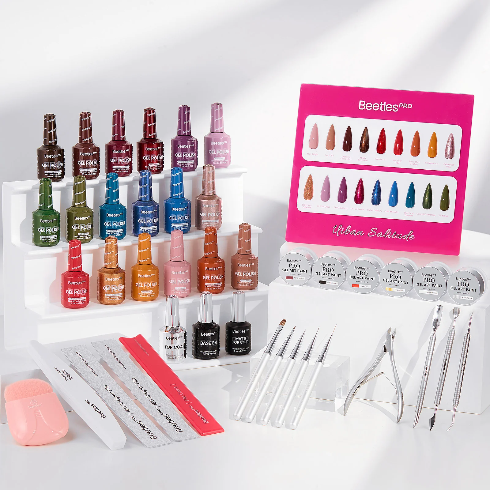 Beetles Pro Urban Solitude HEMA Free TPO Free 18 Colors Gel Nail Polish Set 15ml