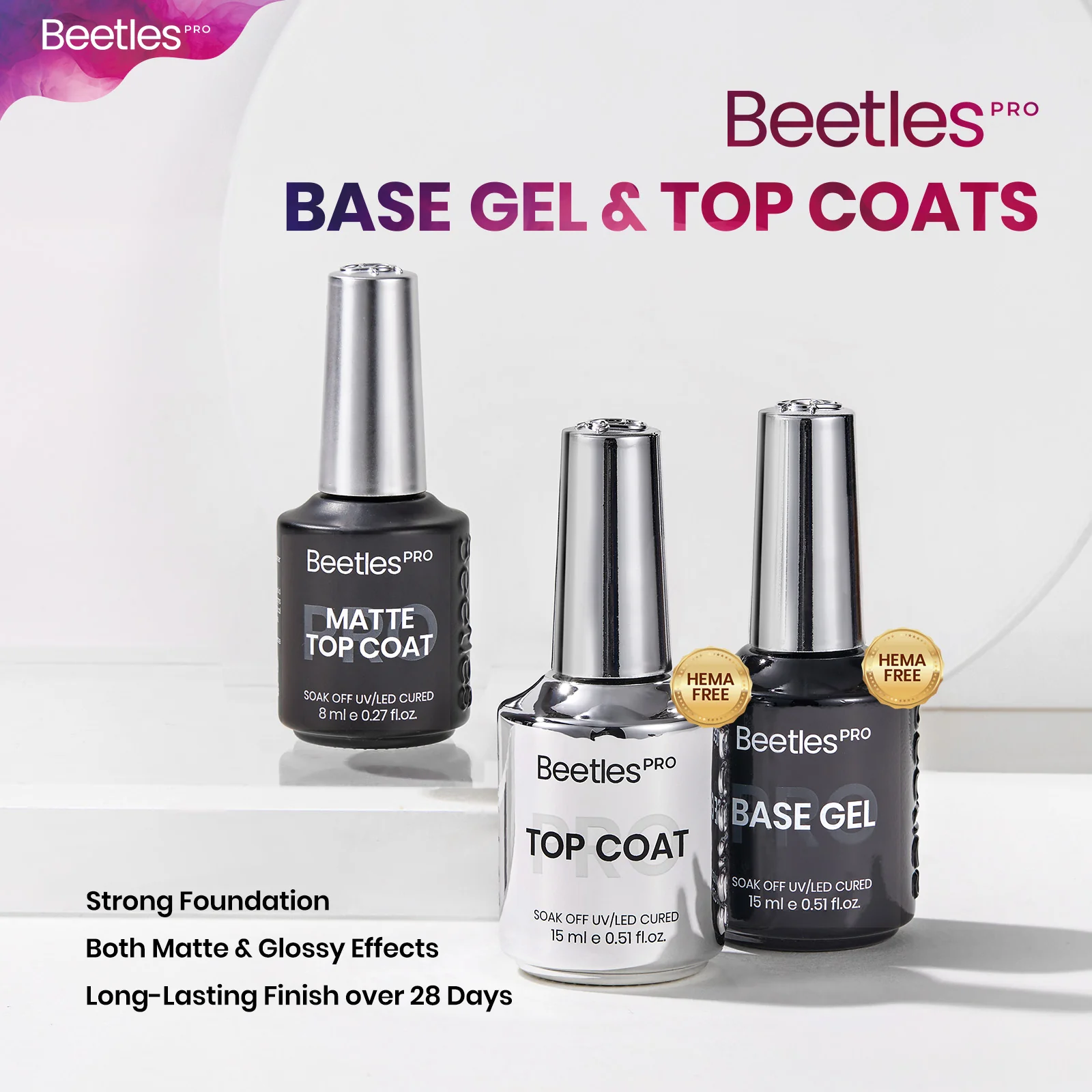 Beetles Pro Urban Solitude HEMA Free TPO Free 18 Colors Gel Nail Polish Set 15ml - Image 8