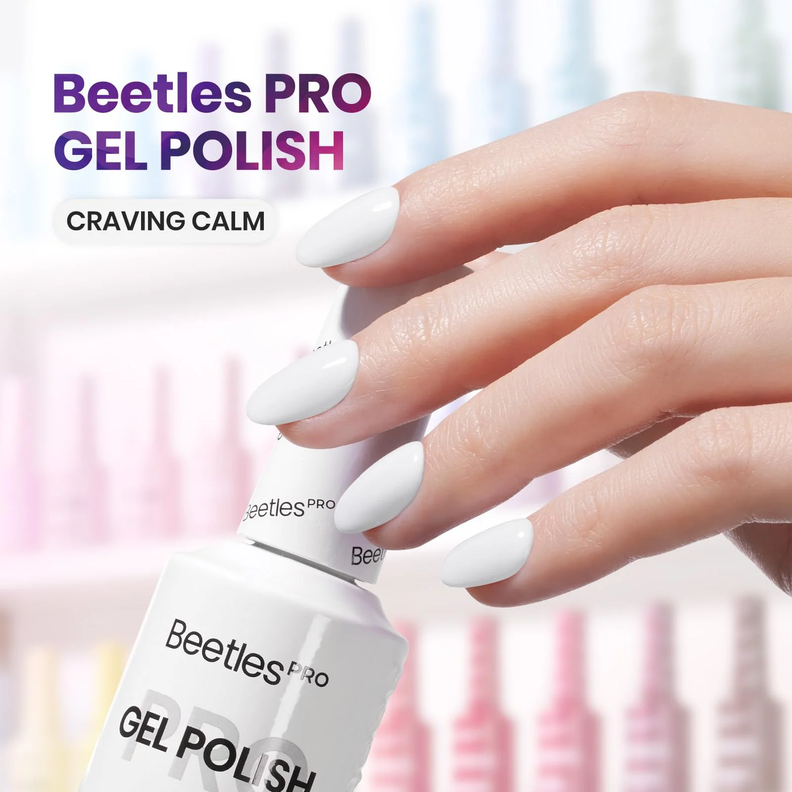 Beetles Pro White Gel Polish - Craving Calm French White Color 20ML Gel Polish - Image 2