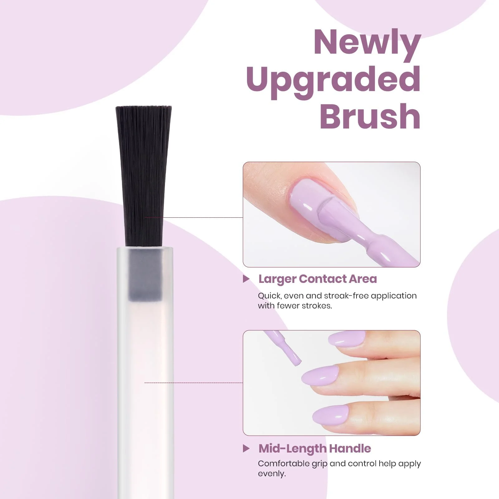 Beetles Purple Gel Nail Polish - Souffle Purple Gel Polish 15ML/0.51Fl Oz, Same Color Same Bottle, Soak Off UV LED Lamp Pastel Nail Art - Image 3