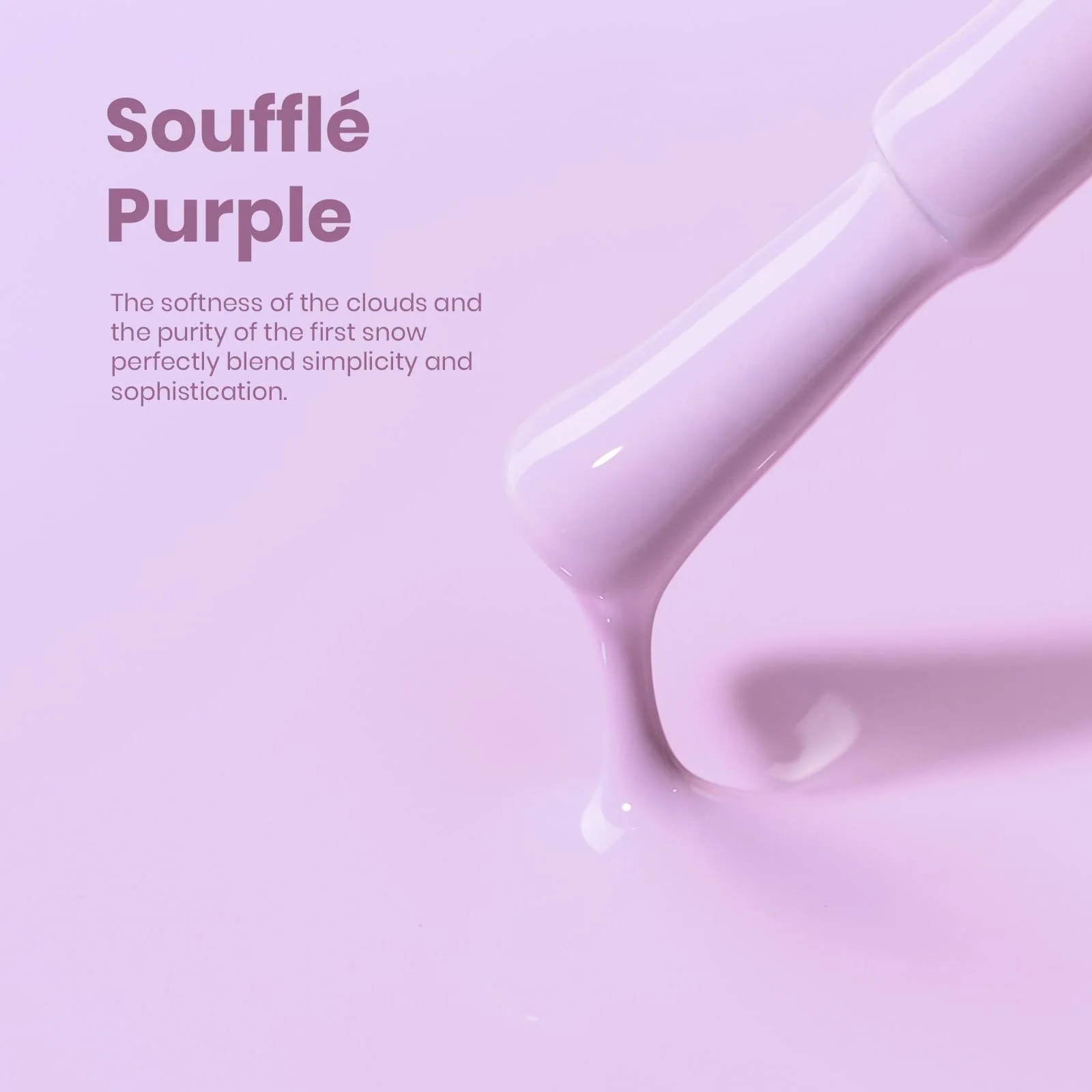 Beetles Purple Gel Nail Polish - Souffle Purple Gel Polish 15ML/0.51Fl Oz, Same Color Same Bottle, Soak Off UV LED Lamp Pastel Nail Art - Image 4