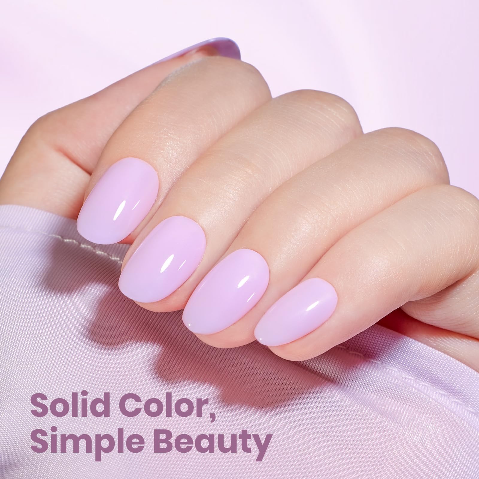 Beetles Purple Gel Nail Polish - Souffle Purple Gel Polish 15ML/0.51Fl Oz, Same Color Same Bottle, Soak Off UV LED Lamp Pastel Nail Art - Image 5