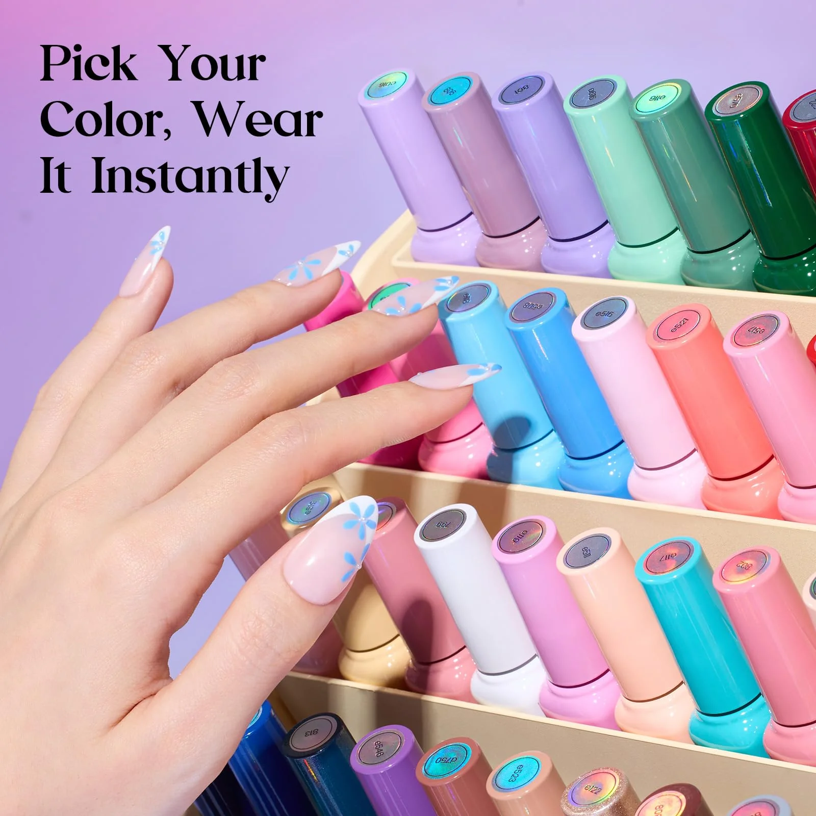 Beetles Gel Nail Starter Kit Seasons Variation 48 Colors Glitter All-in-One Mani Set - Image 3
