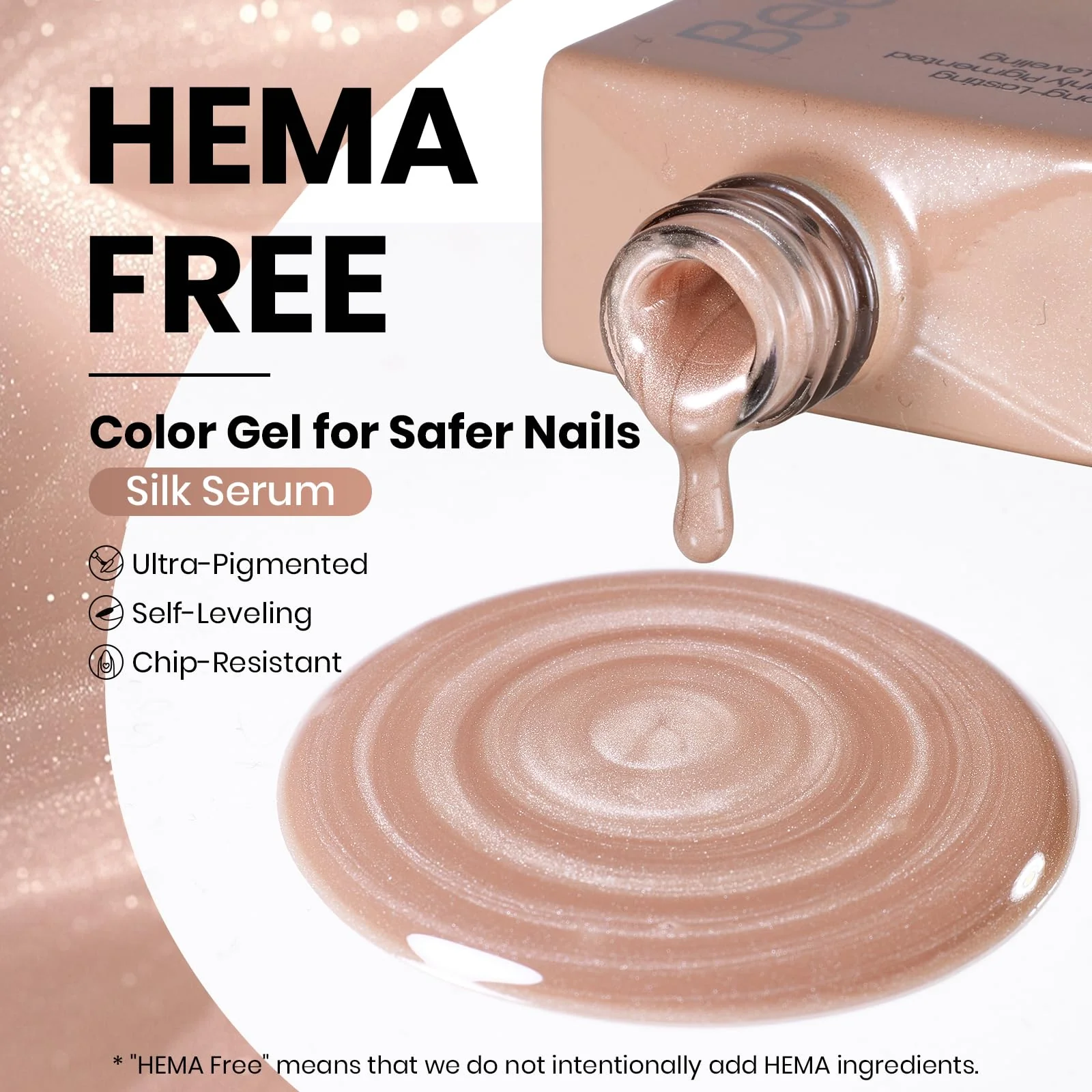 Beetles Silk Serum Nude HEMA FREE Cat Eye Gel Nail Polish - 15ML Glitter Gel Polish Nails - Image 2