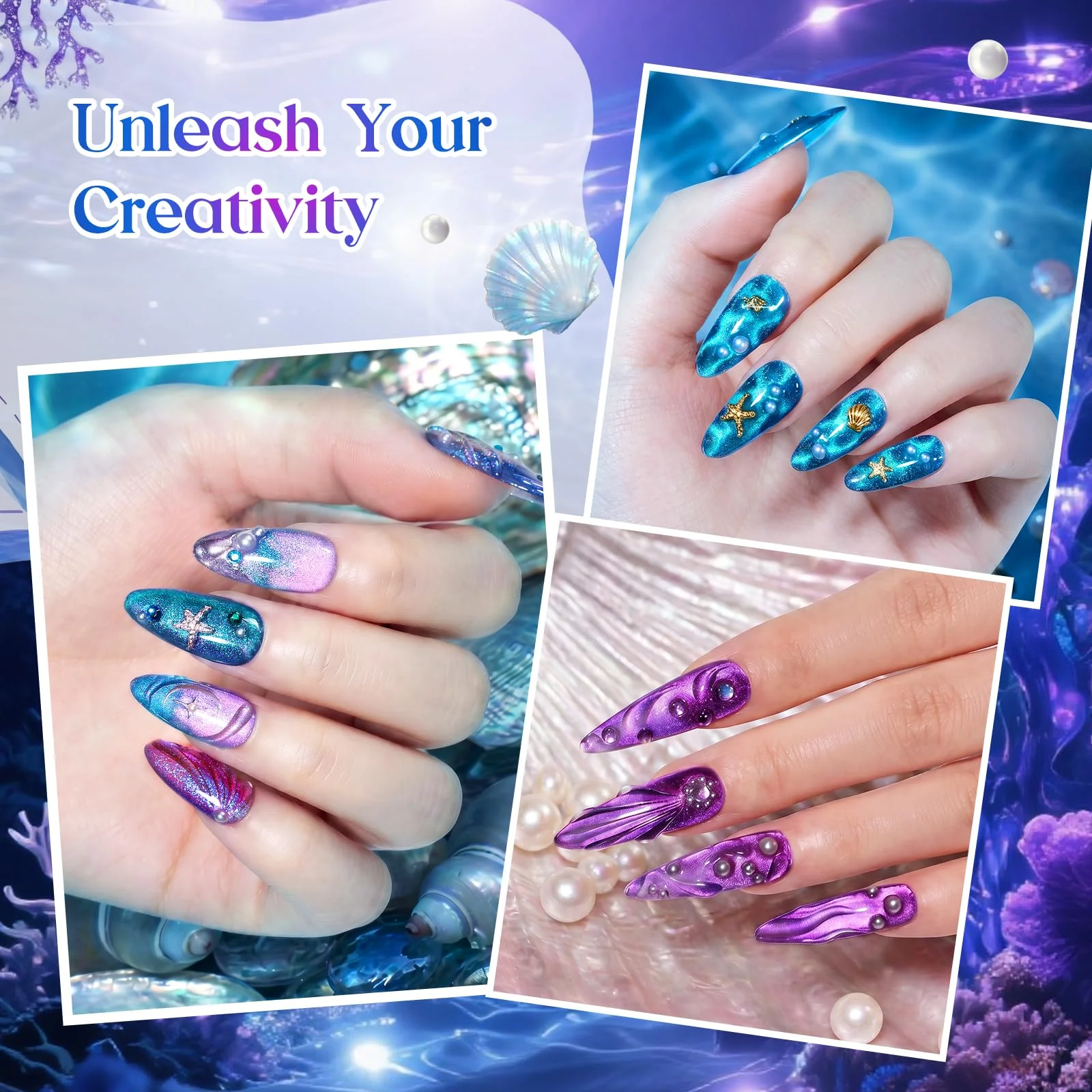 Beetles Siren Song Cat Eye  6 Colors 9ml Gel Nail Polish Set With Cat Eye Magnet Water Ripple Magnet Stick Nail Charms - Image 6