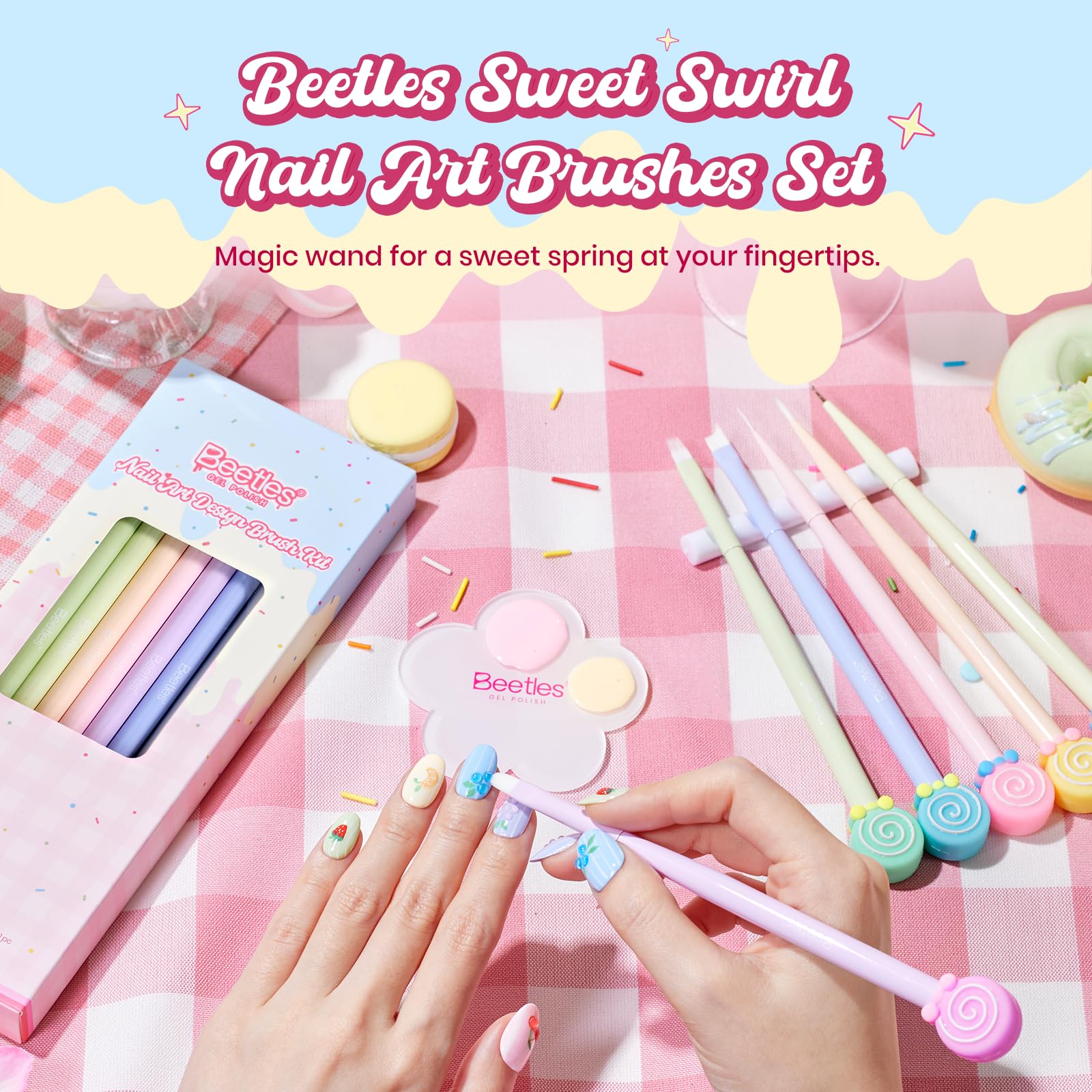 Beetles Nail Art Brushes 6pcs – Sweet Swirl Nail Art Tools Liner Brushes for Nails Dotting - Image 6