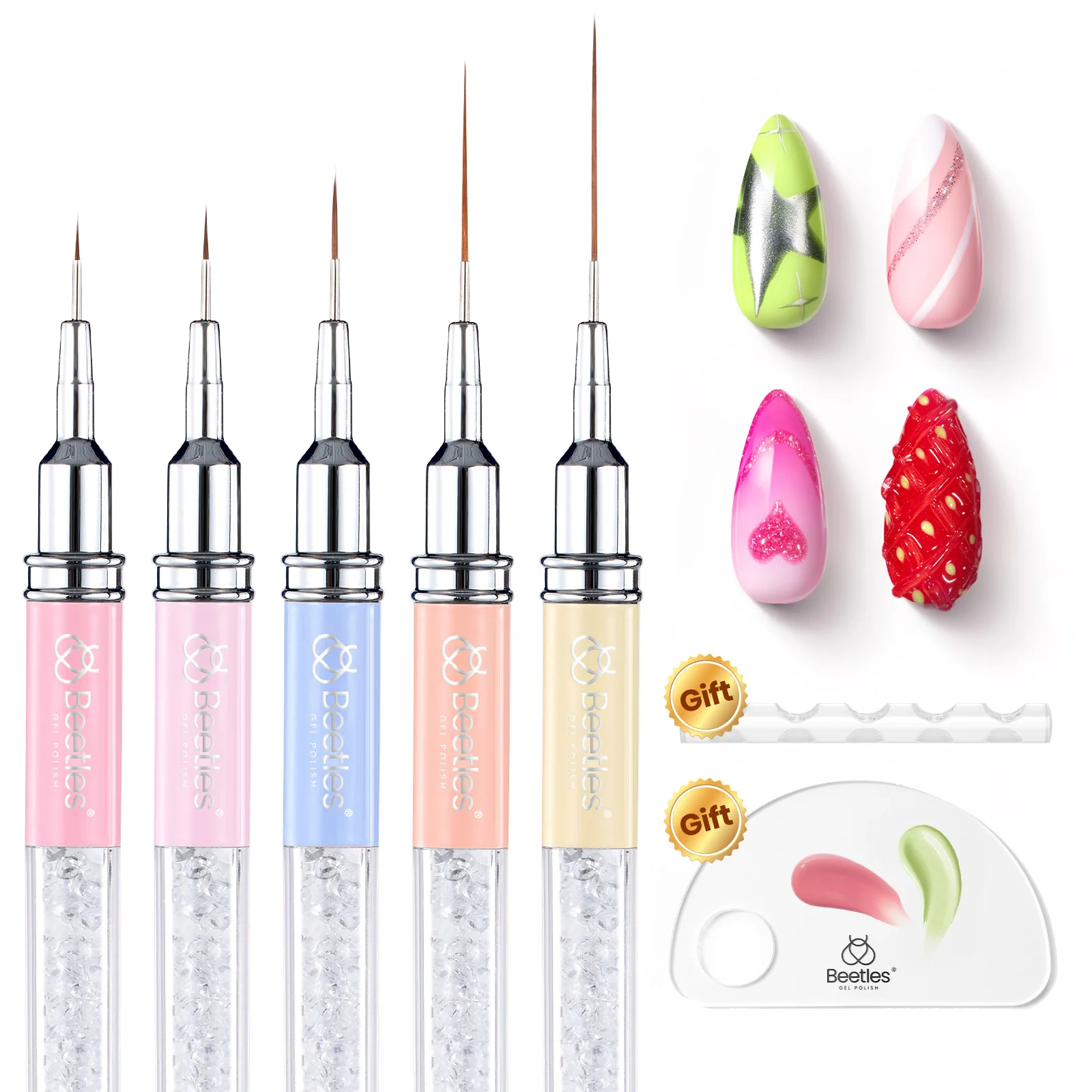 Beetles Stay Shining 5Pcs Nail Art Liner Brushes