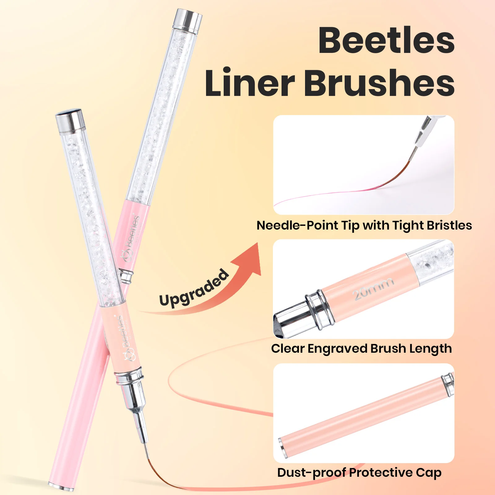 Beetles Stay Shining 5Pcs Nail Art Liner Brushes - Image 2