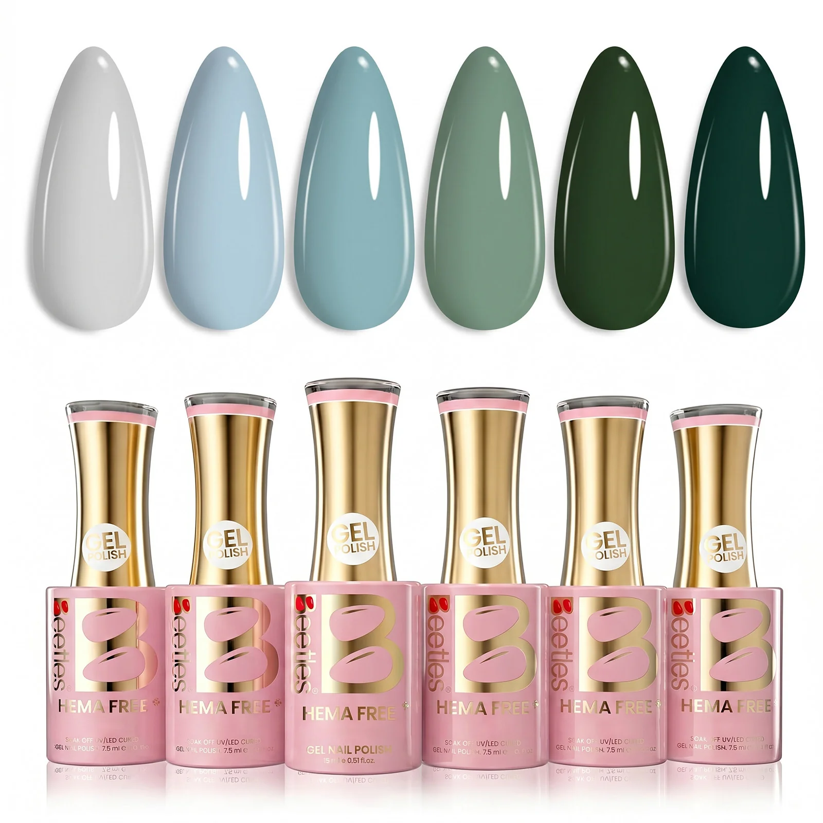 Beetles Stay Shining Boundless Forest HEMA Free TPO Free 6 Colors Gel Nail Polish Set 7.5ml