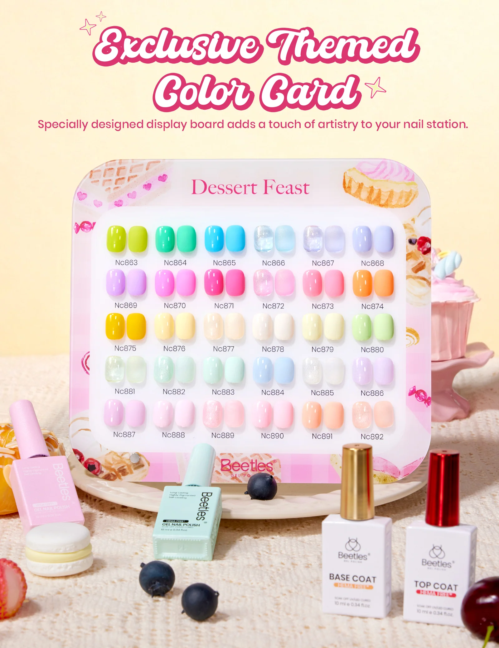Beetles Stay Shining Dessert Feast HEMA Free TPO Free Spring Gel Polish Box 30 Colors 10ml - Image 3