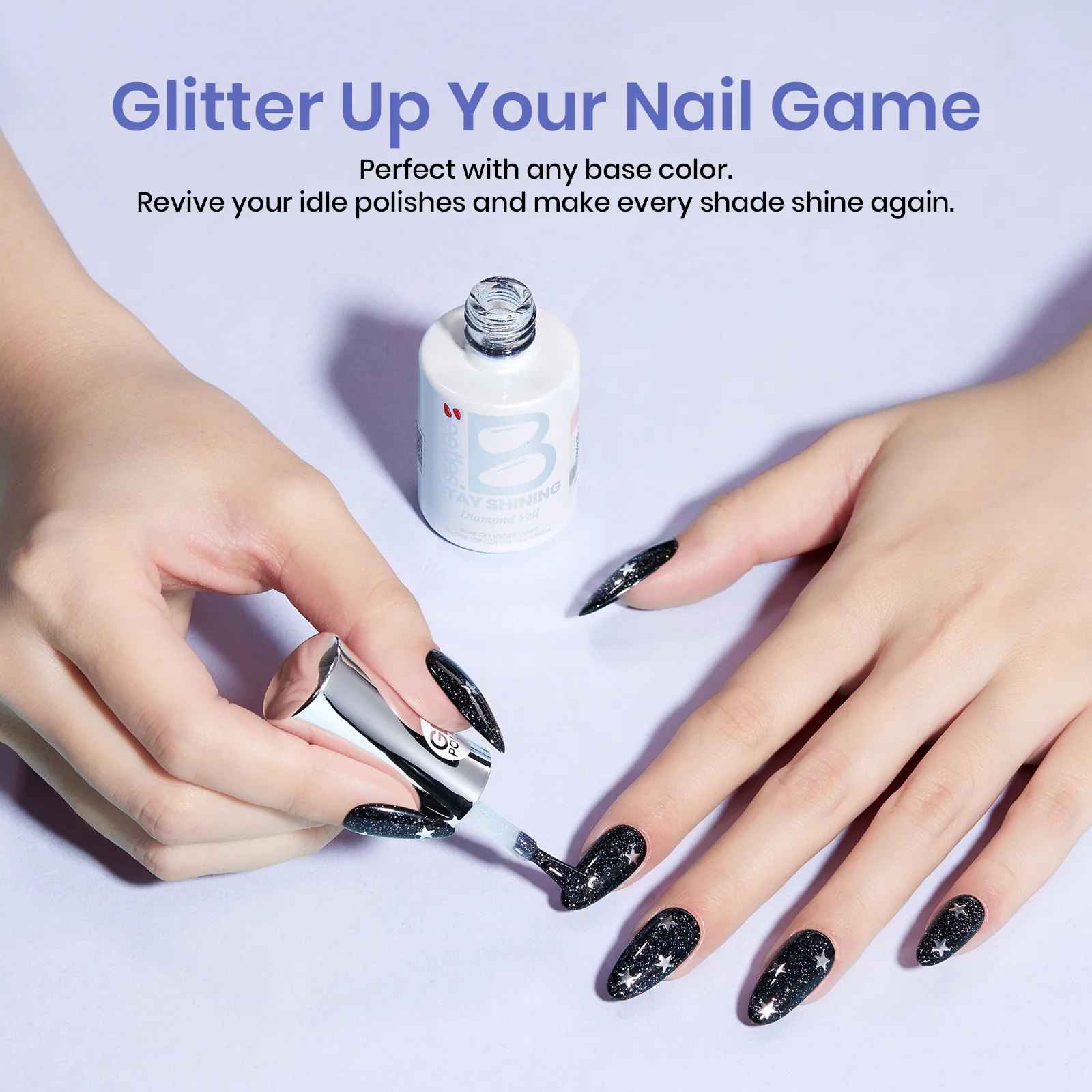 Beetles Stay Shining Diamond Veil Glitter Top Coat HEMA Free & TPO Free 15ml - Image 4