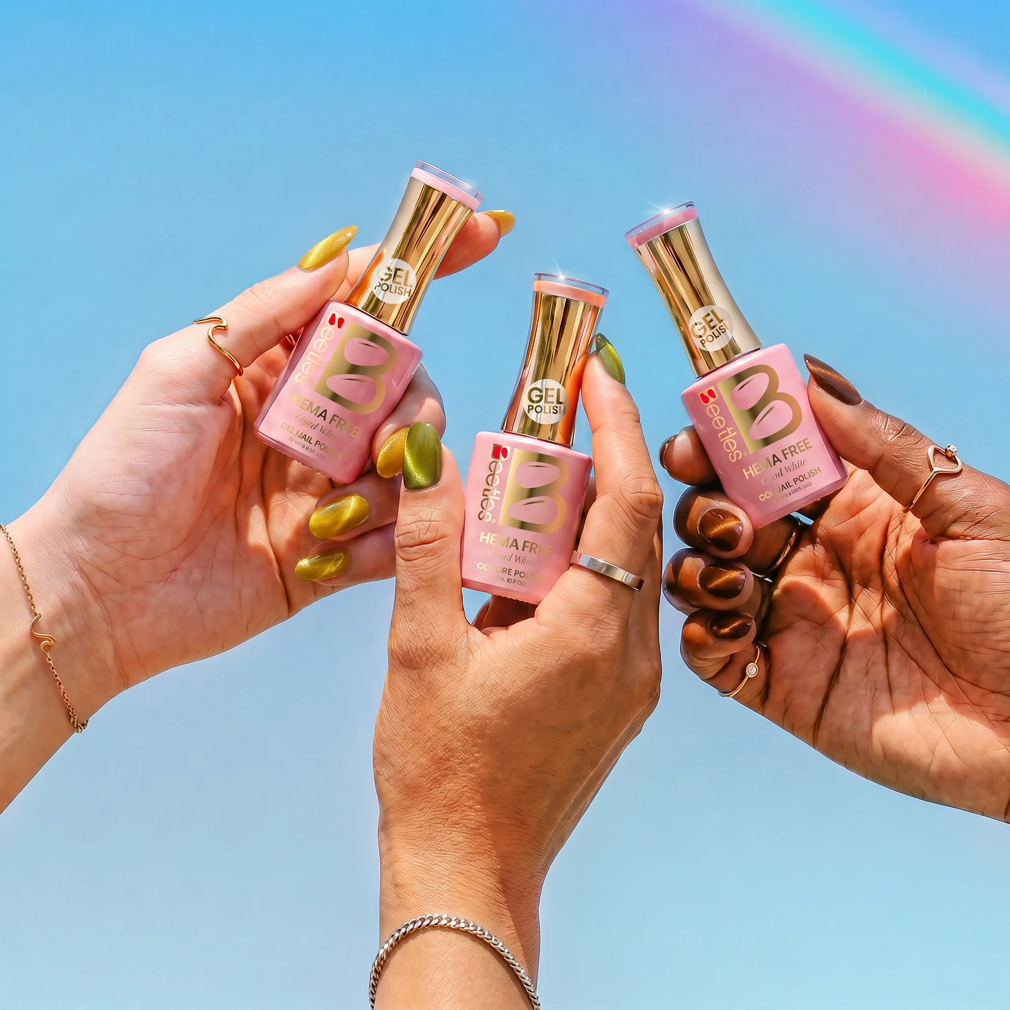 Beetles Stay Shining Falling Gold HEMA Free TPO Free 6 Colors Cat Eye Gel Polish Set 7.5ml - Image 5