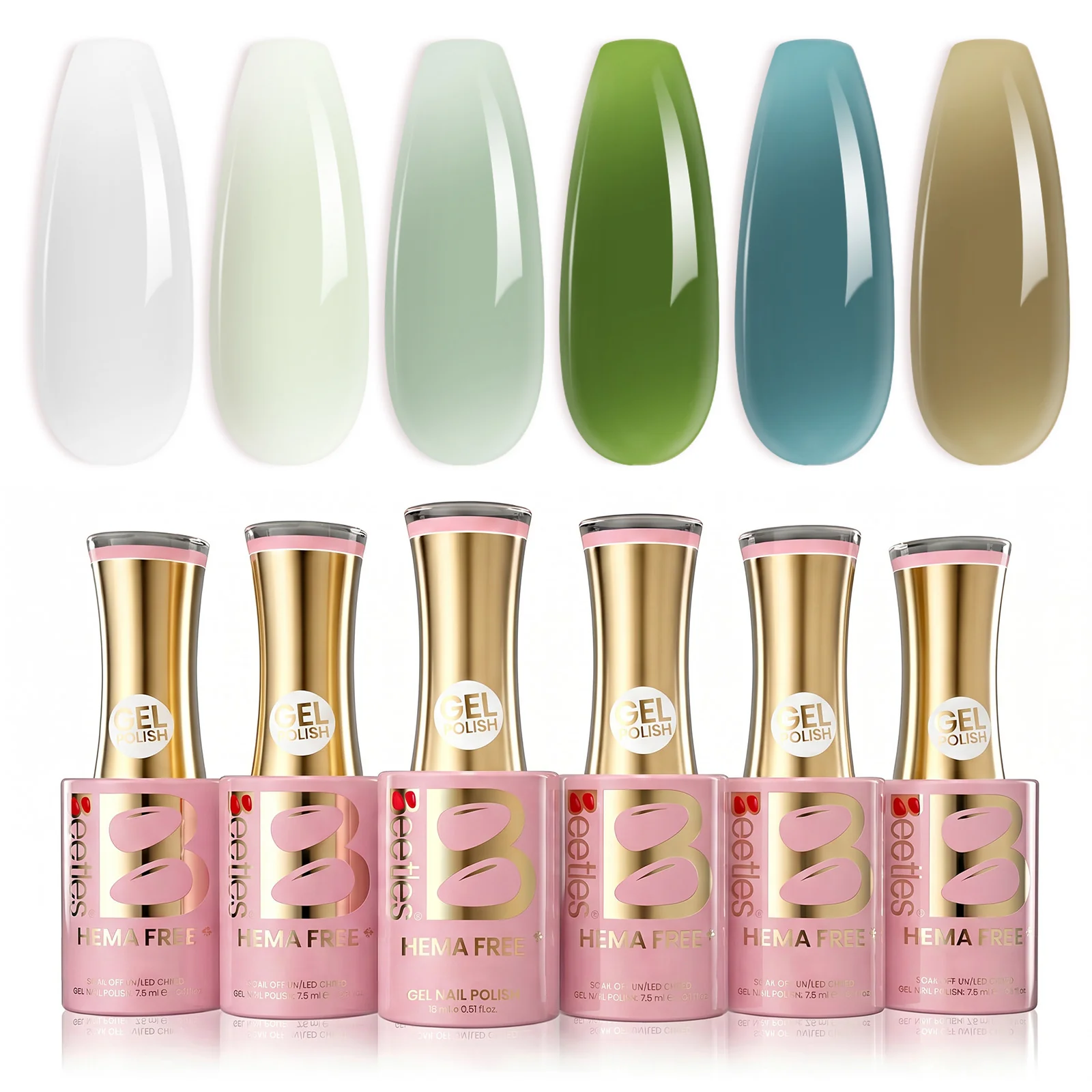 Beetles Stay Shining Forest Veil HEMA Free TPO Free 6 Colors Jelly Gel Set 7.5ml