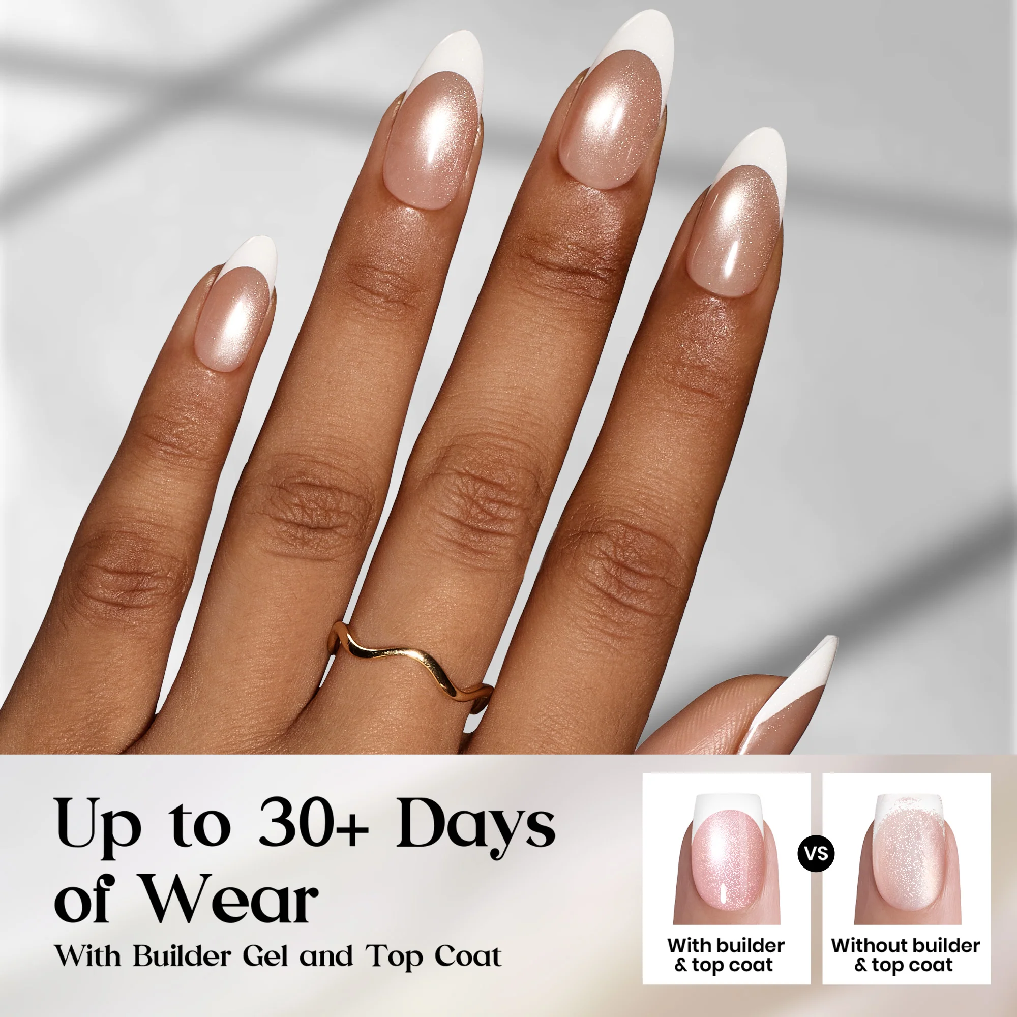 Beetles Stay Shining Glassy Amber French Press On Nails Medium Almond 160 PCS - Image 5