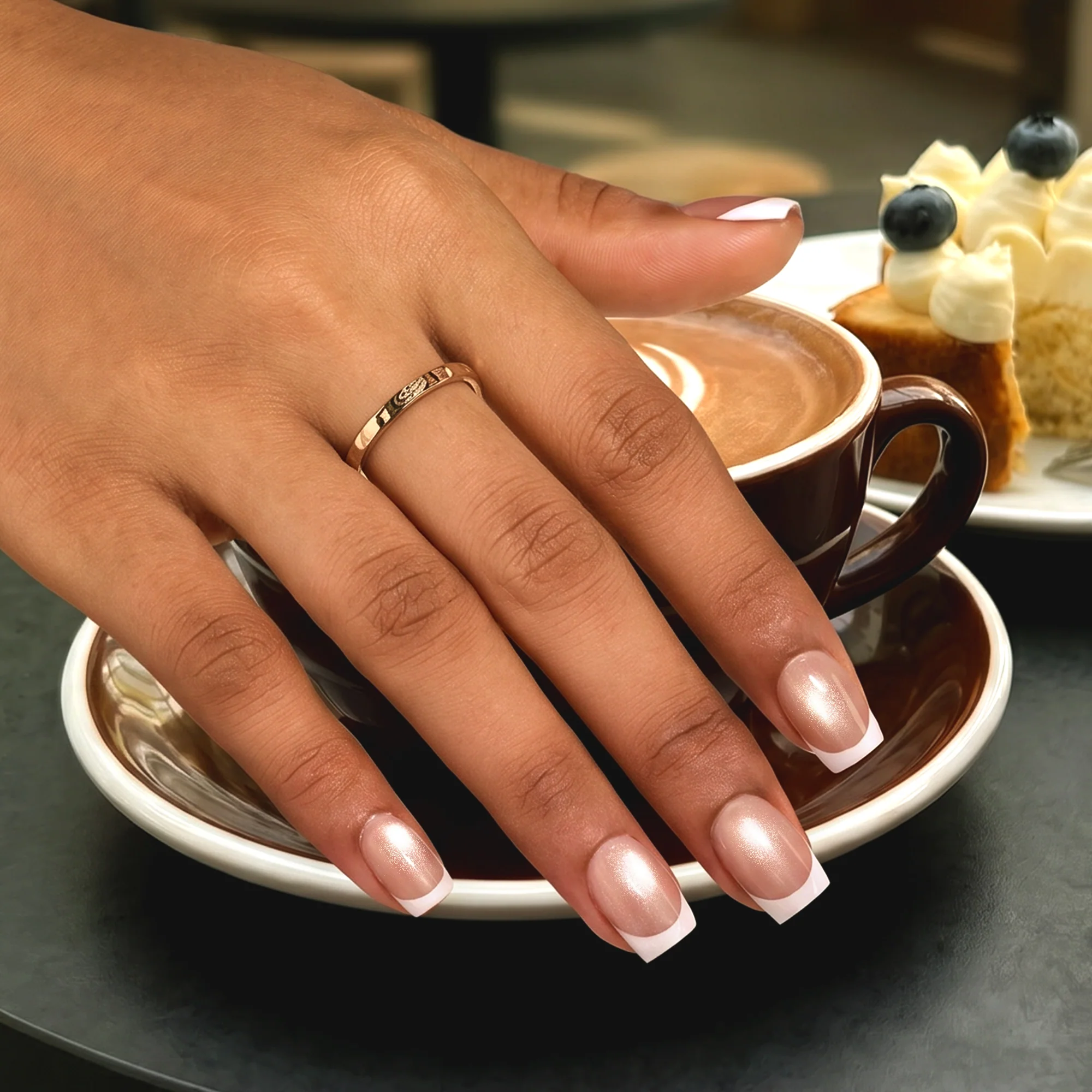 Beetles Stay Shining Glassy Amber French Press On Nails Short Square 150 PCS - Image 2