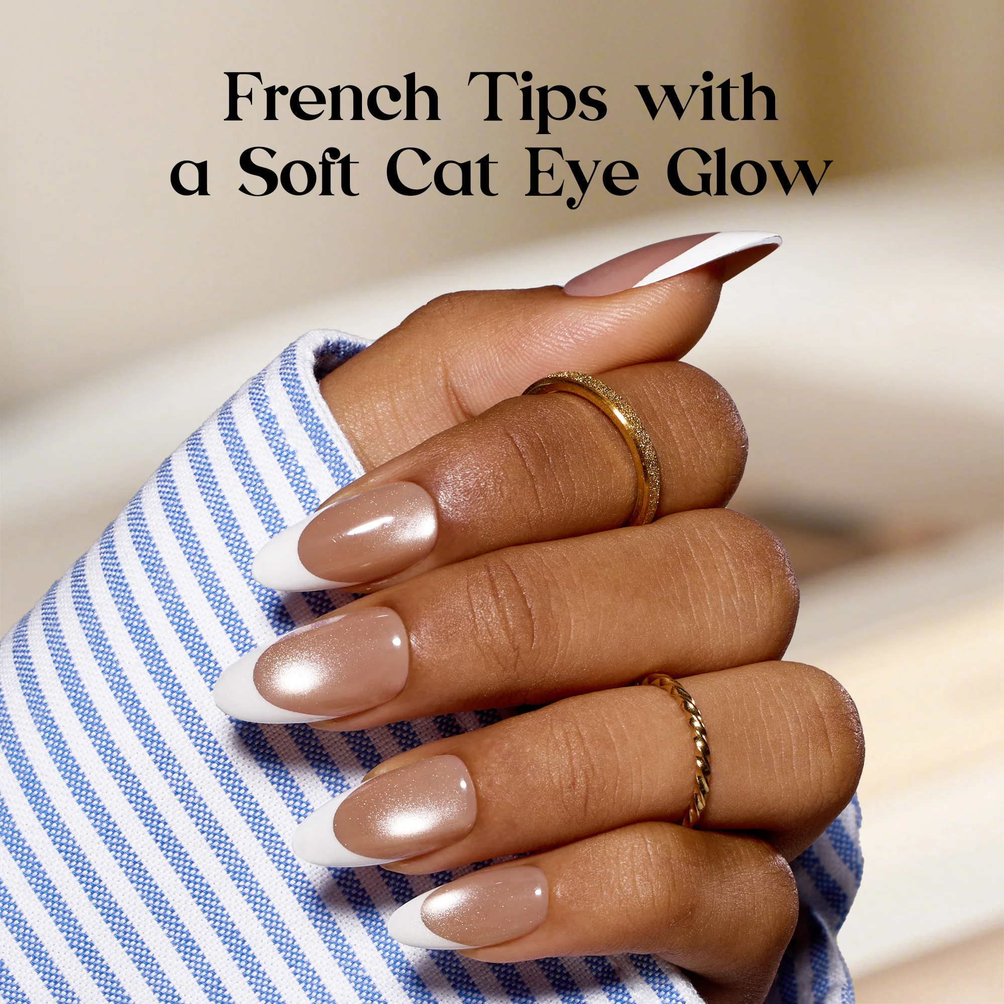 Beetles Stay Shining Glassy Blush French Press On Nails Short Almond 32Pcs - Image 3
